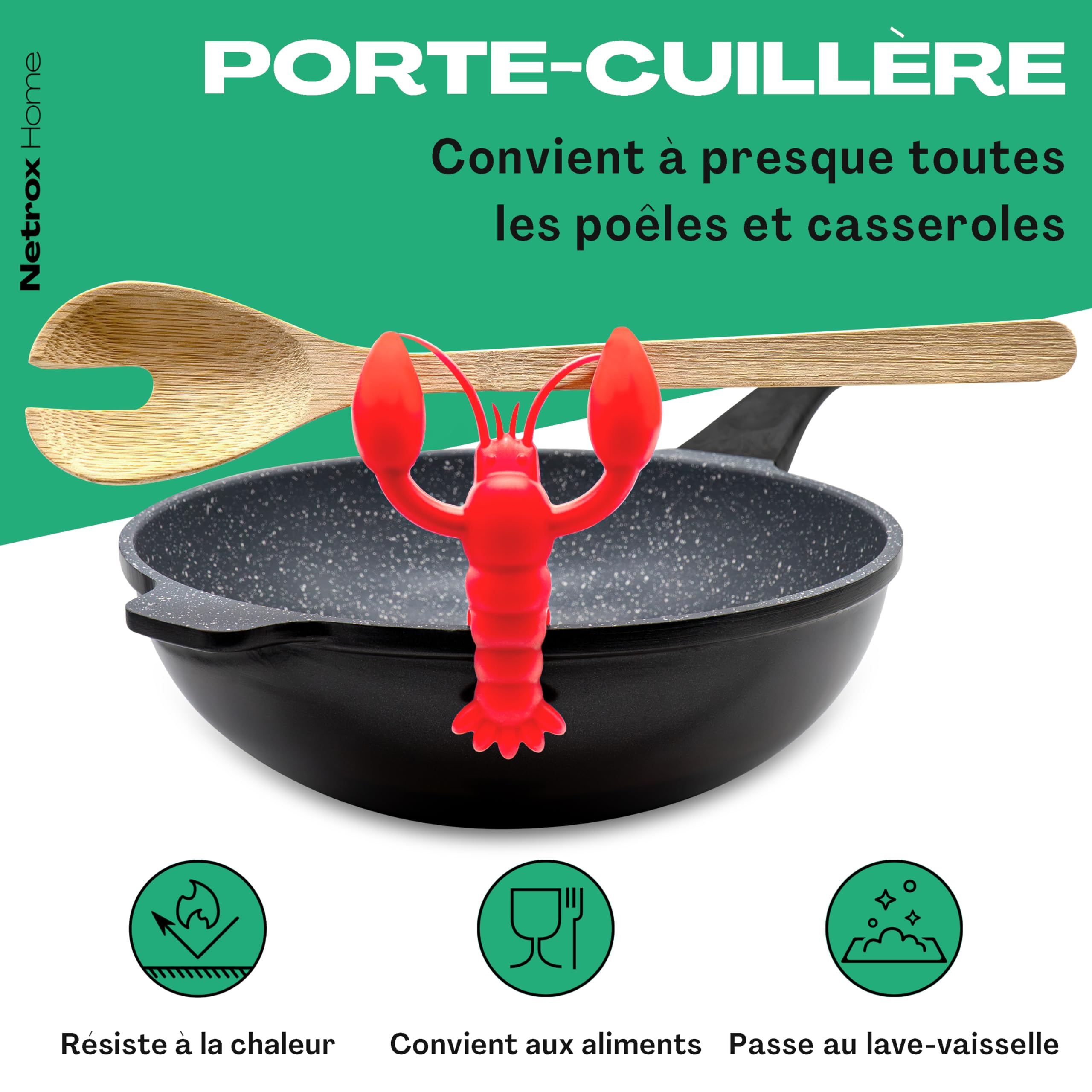 Repose Cuillère Silicone Résistant à la Chaleur sans BPA Fixation Pot