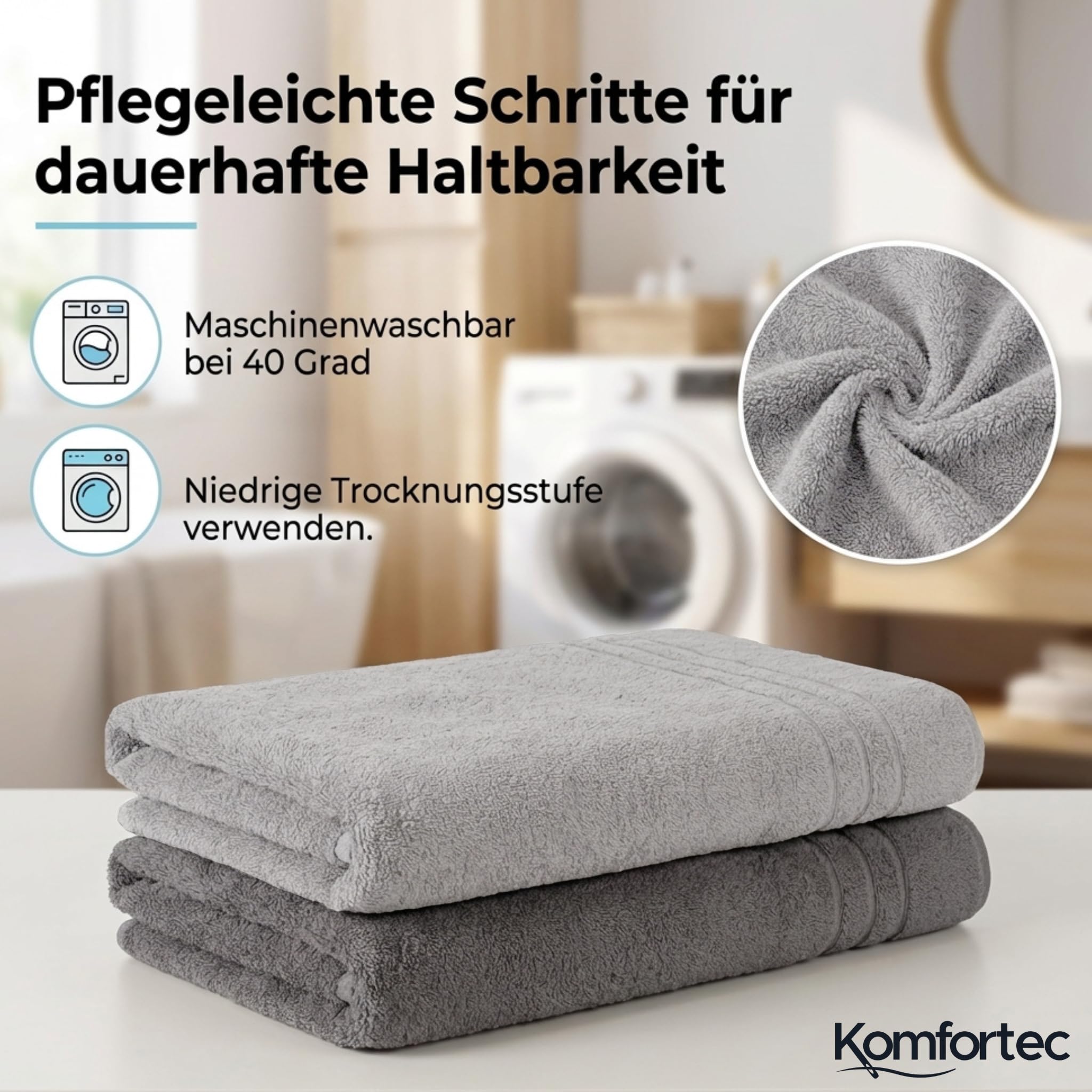 Komfortec 2er Saunahandtuch Set 80x200 cm – Bild 3