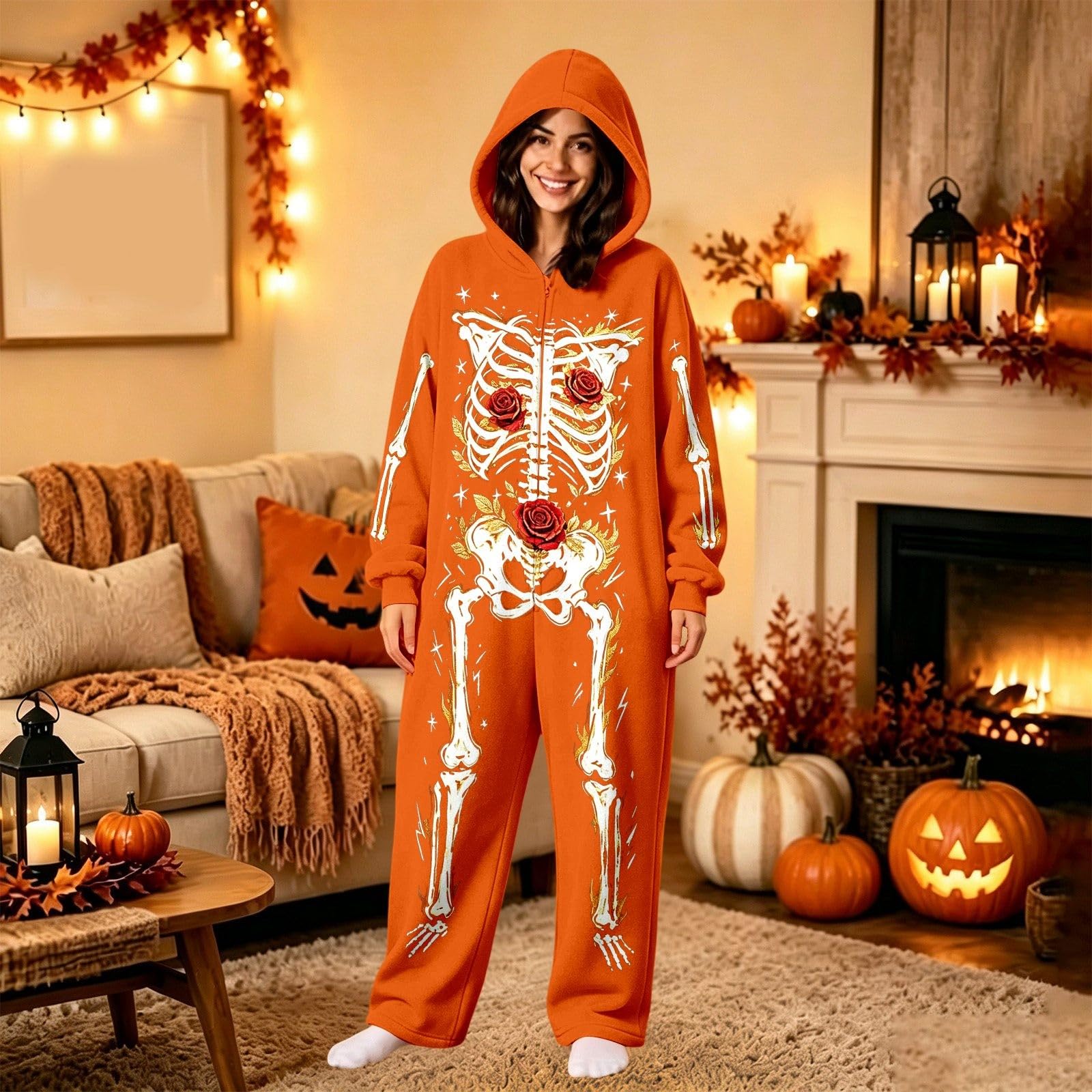 Ganzkörperanzug Damen Kostüm Lustiges Halloween Faschingskostüme Herren Lustig Cosplay Große Größen Karneval Onesie Witzige Kostüme Schlafanzug Plüsch Werwolf Erwachsene Halloween-Kostüm Für Lustige