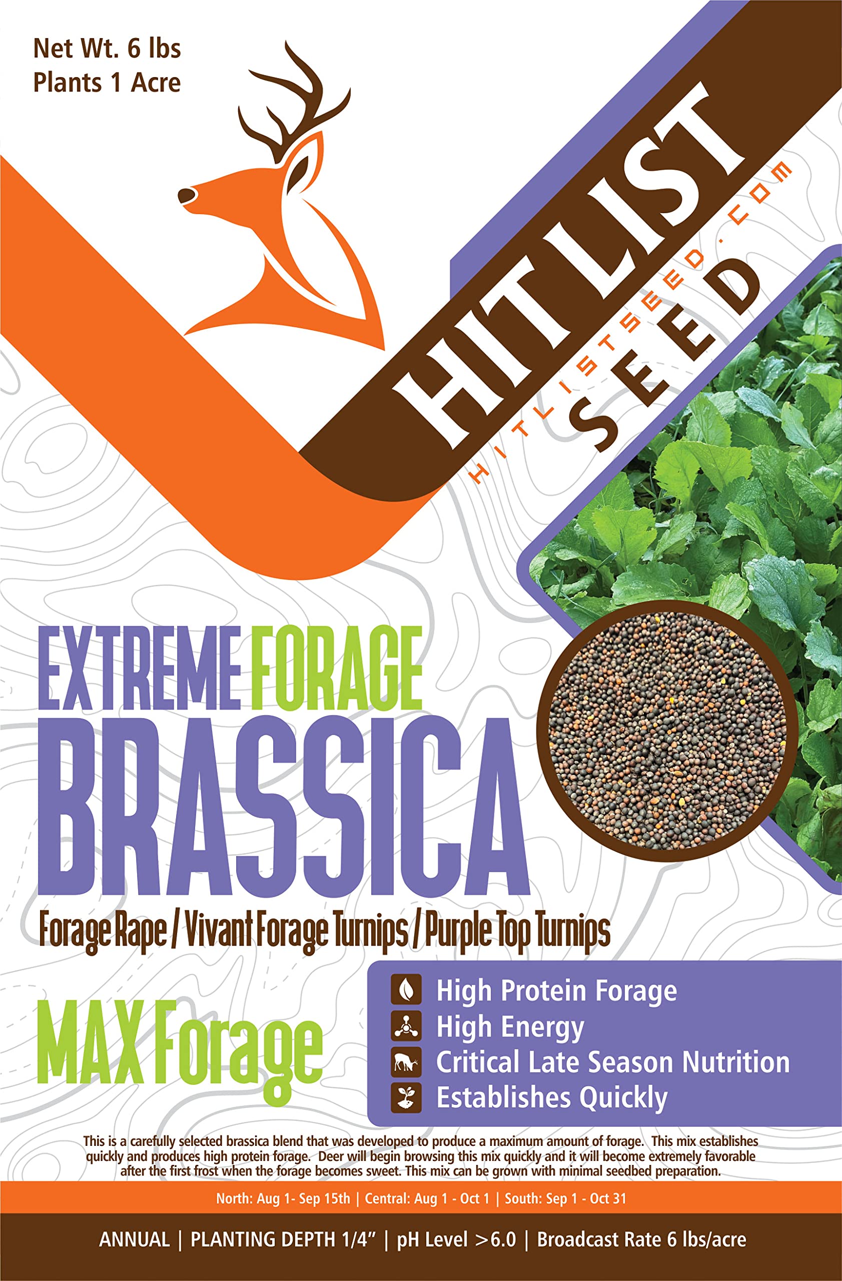 Buy Hit List Seed Extreme Forage Brassica Blend Food Plot Mix, 6lbs (1