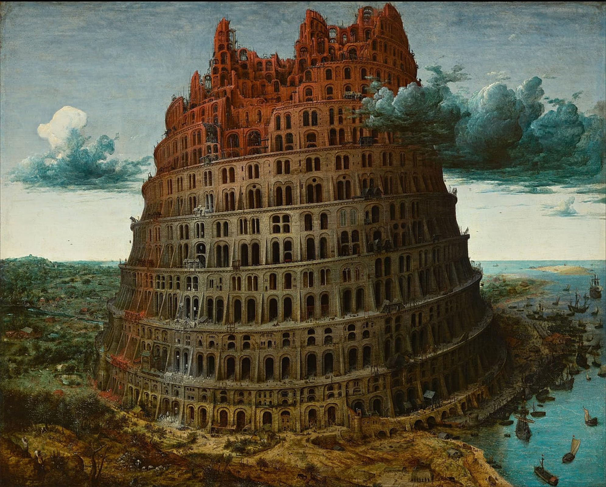 SERENDIPITP Aesthetic Poster Photo Wall Print Retro Picture the Tower of Babel by Pieter Bruegel the Elder Modern Wall Artwork for Home Decor 60x90cm