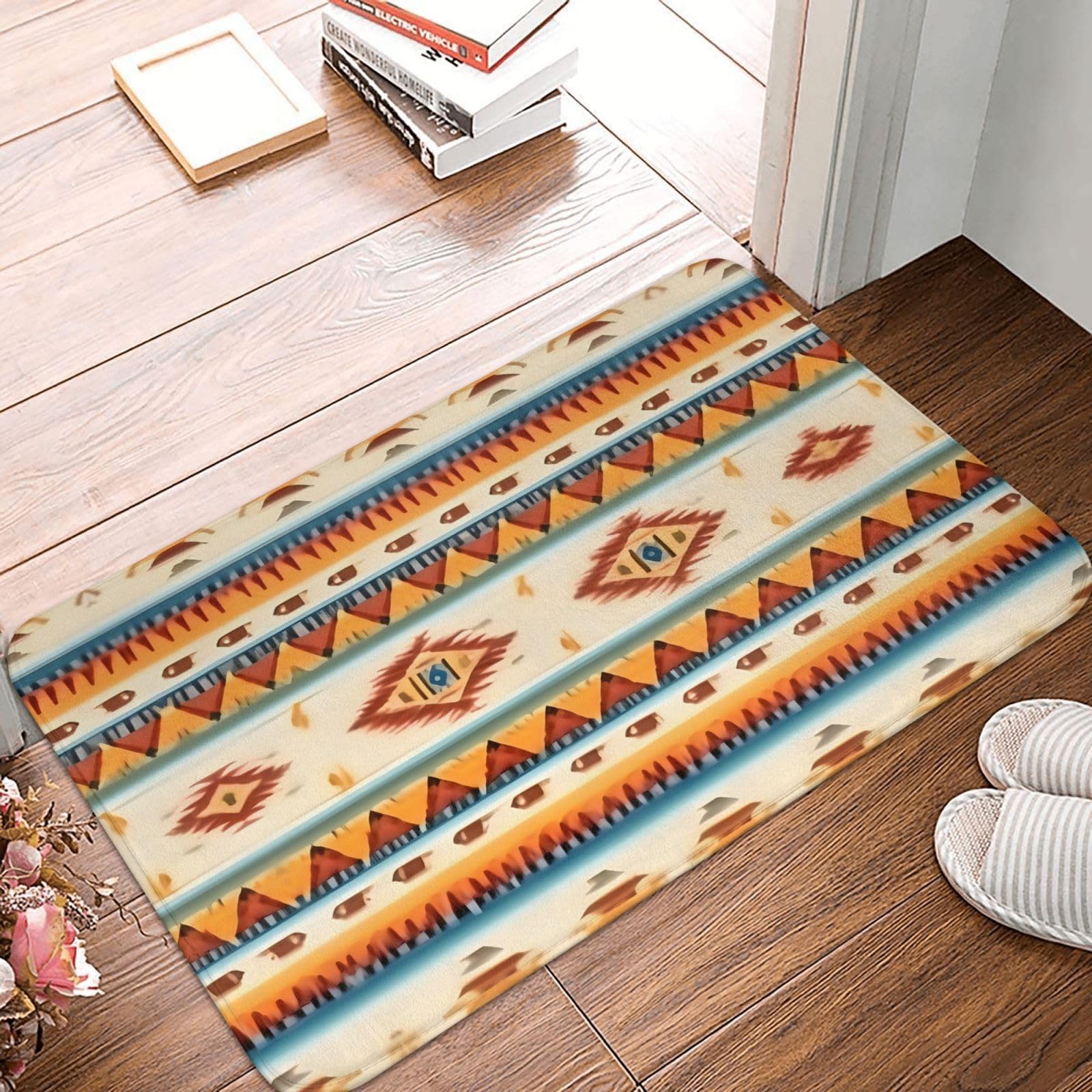 LiuMng Fußmatte Indianer-Motiv 40x61cm - Wasserabsorbierend & Rutschfest