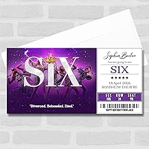 Greetings Card - Six The Musical Personalised Gift Voucher Surprise Theatre Ticket | Custom Greetings Card | Surprise Reveal Voucher Spoof Ticket