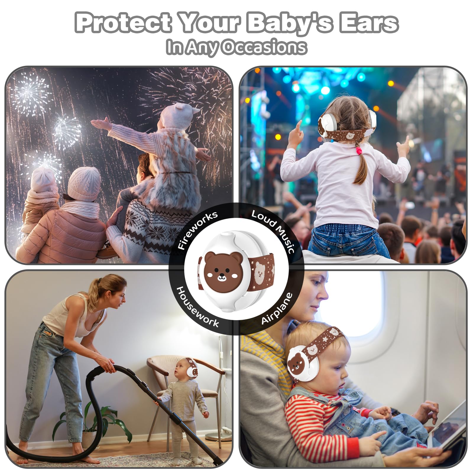 YomauiYee Baby-Kopfhörer, Geräuschunterdrückung mit verstellbarem Kopfband