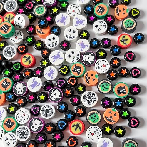 Miniatura 3 de 500 cuentas espaciadoras de arcilla polimérica de Halloween, cuentas de arcilla polimérica, cuentas de arcilla de Halloween, cuentas de mezcla de