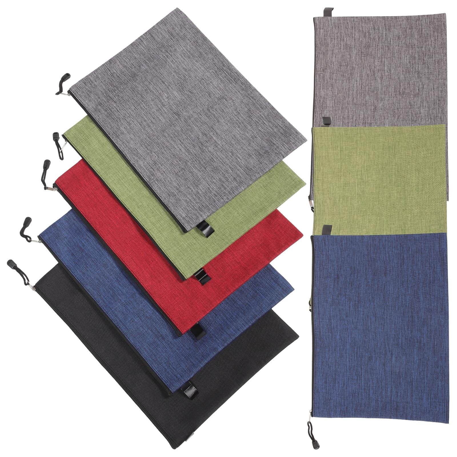 Organisateur de Documents Pochette de Classement B4 8pcs en Tissu Oxford Couleur Aléatoire Fermeture Éclair Étanche, Paquet à Dossiers Portable pour Bureau et Maison