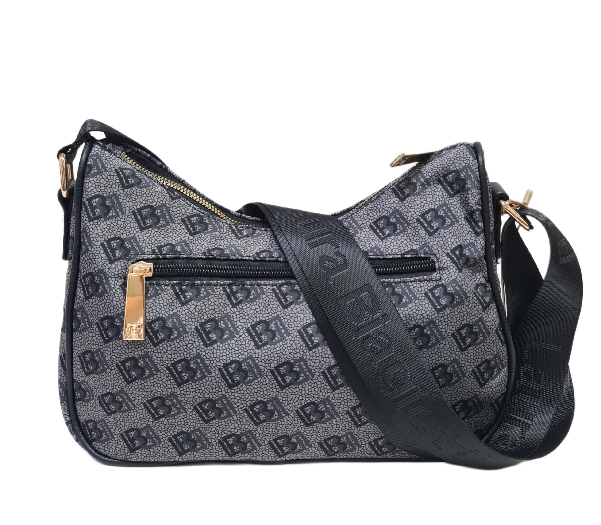 Laura Biagiotti Borsa Donna Linea Iselin, Nylon Trapuntato Impermeabile, Logo LB, Tracolla Regolabile, Dimensioni 29x10x17 cm, Dettagli Dorati, Scomparto con Zip ART.LB25W-105-1