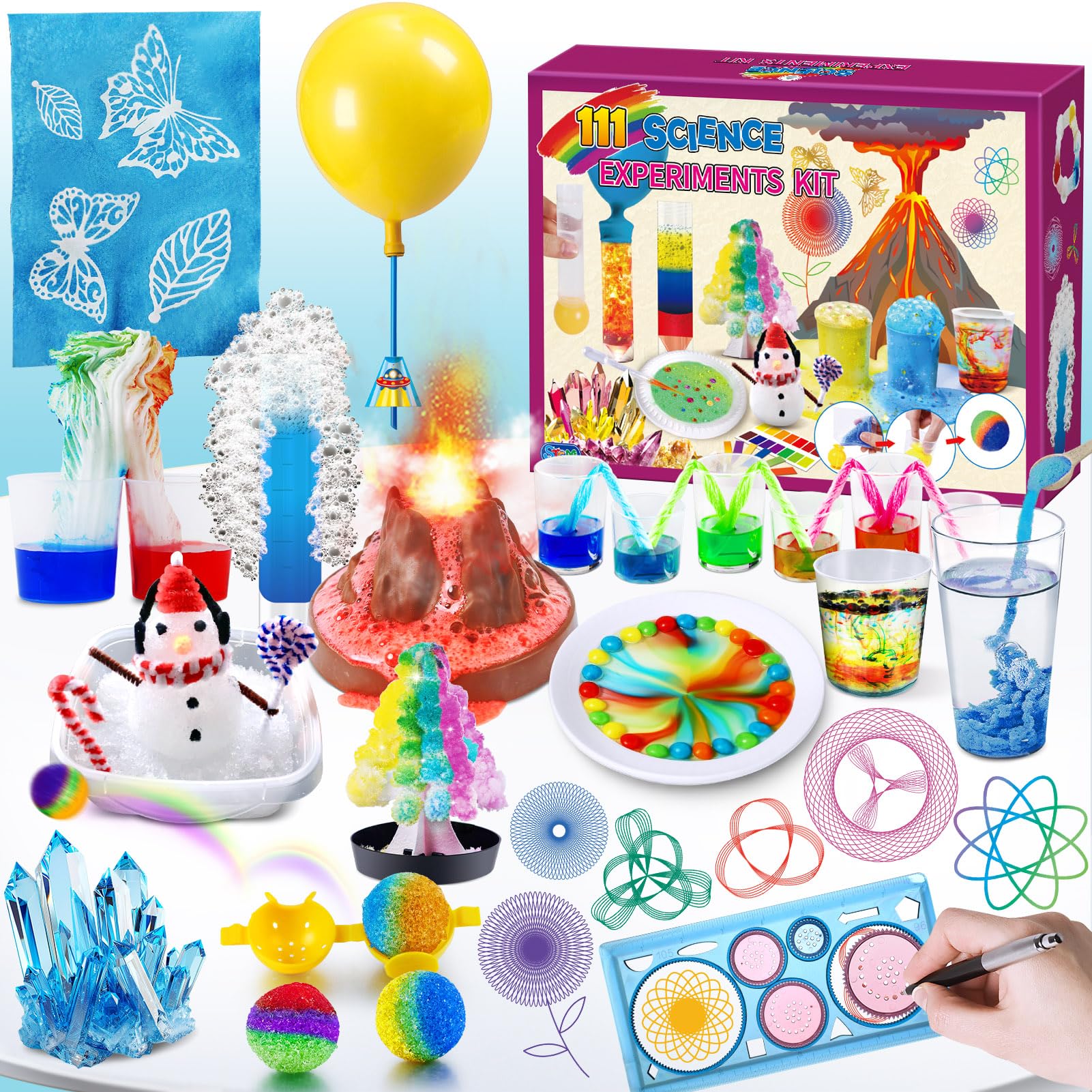 UNGLINGA 150 Expériences Scientifiques Pour Enfants – Kit Chimie, Volcan, Fusée, Bulles – Dès 8 Ans – Cadeau éducatif