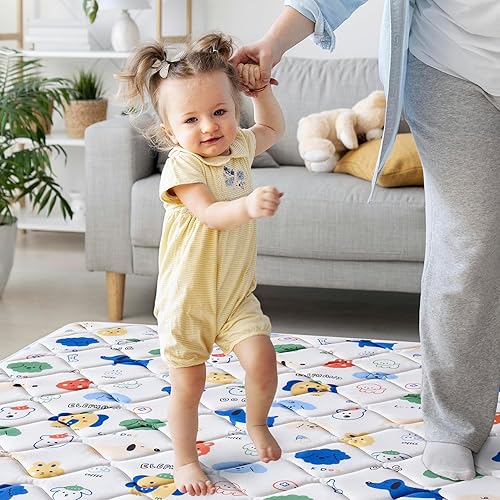 Miniatura 2 de Tapete de juego de espuma prémium para bebés, 79 x 71 pulgadas, tapete de juego extra grande para bebés, niños pequeños, bebés, tapete de esponja
