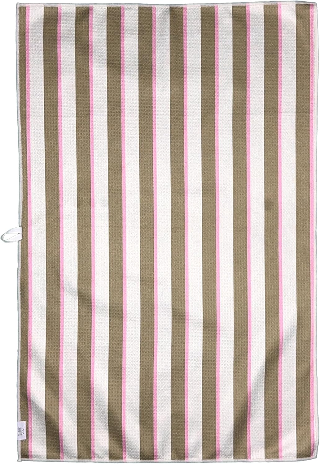 Double Sided Microfiber Waffle Kitchen Tea Towel - Quick Dry Ultra Absorbant 20 x 30 inches, Cottage Core, Multiple Colors, (Tulips x Stripes)
