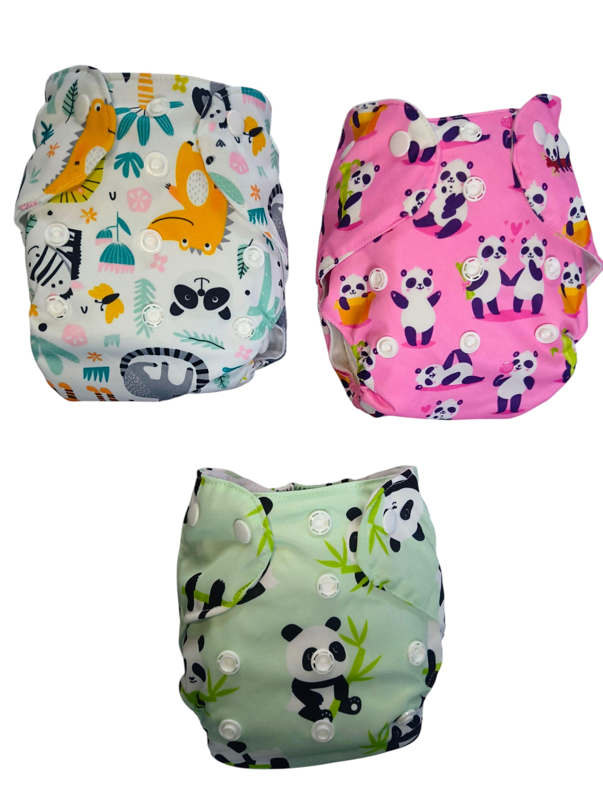 SAFJEE Certified Cotton Cloth Diapers For Baby | Washable & Reusable Freesize Diapers for 0-3 Years Babies Adjustable With Quick Dry Pad/Insert (Pack of 3)-image-2