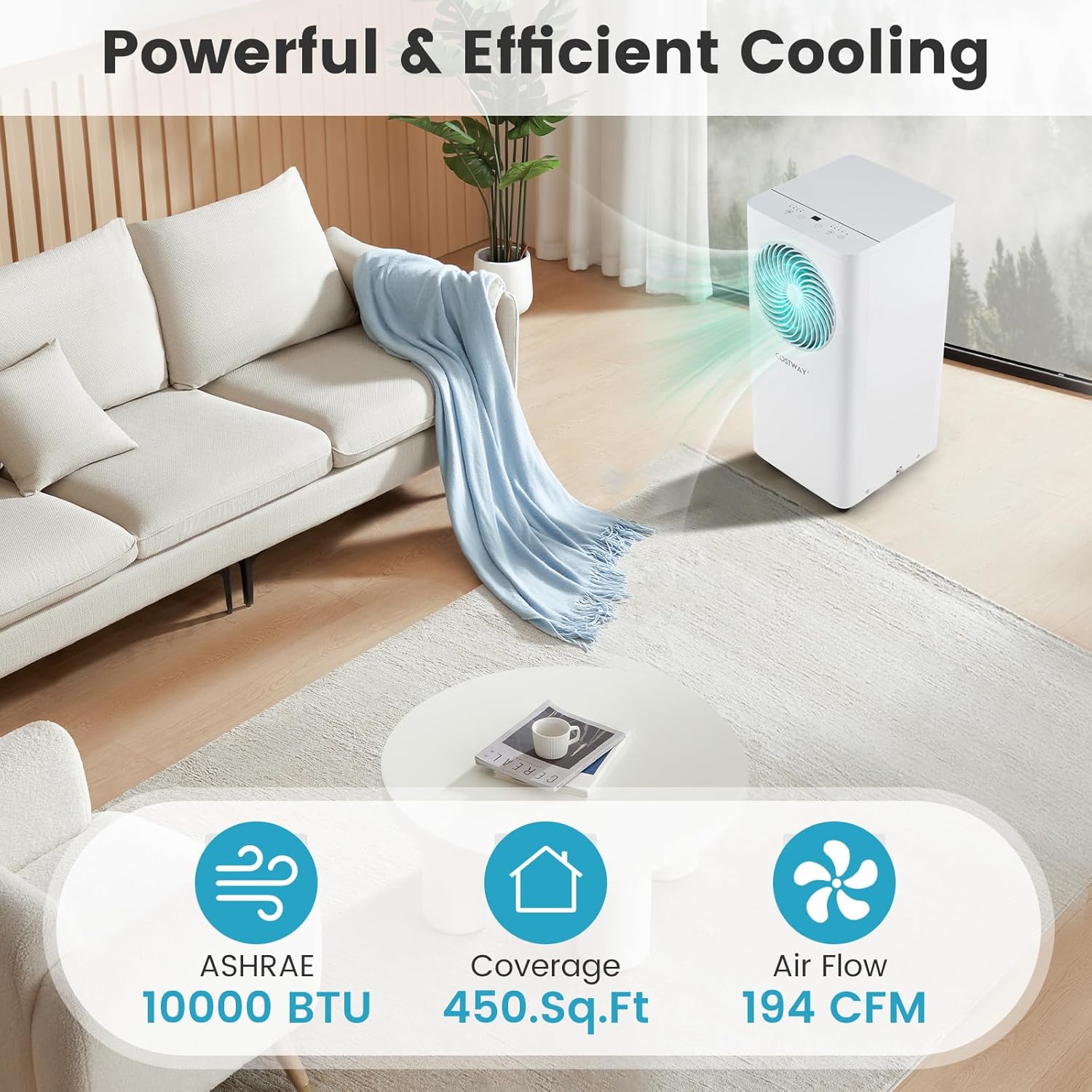 Portable Air Conditioner cooling a living room