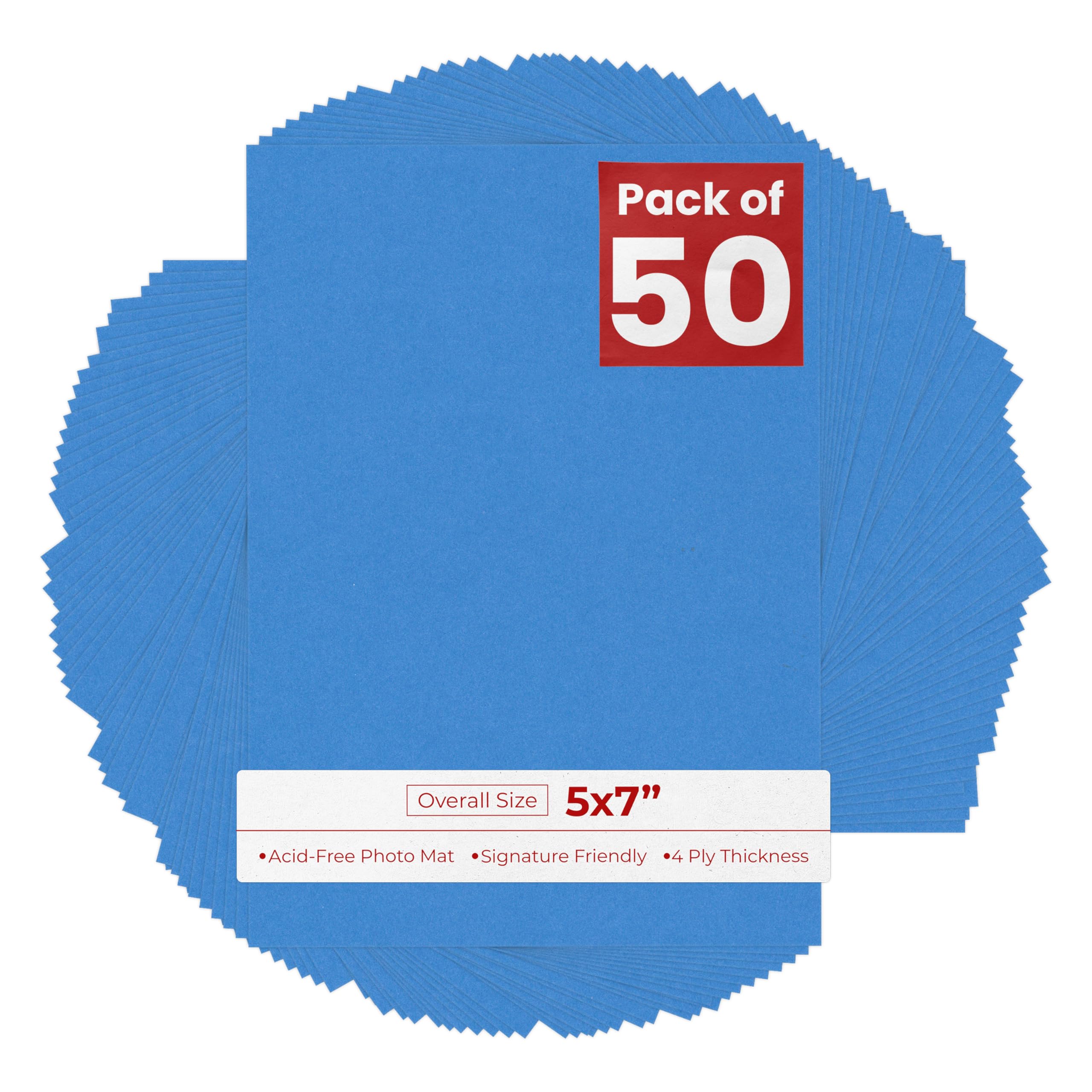 Bay Blue 5x7 Backing Board - Uncut Photo Mat Board (50-Sheets)-image-10