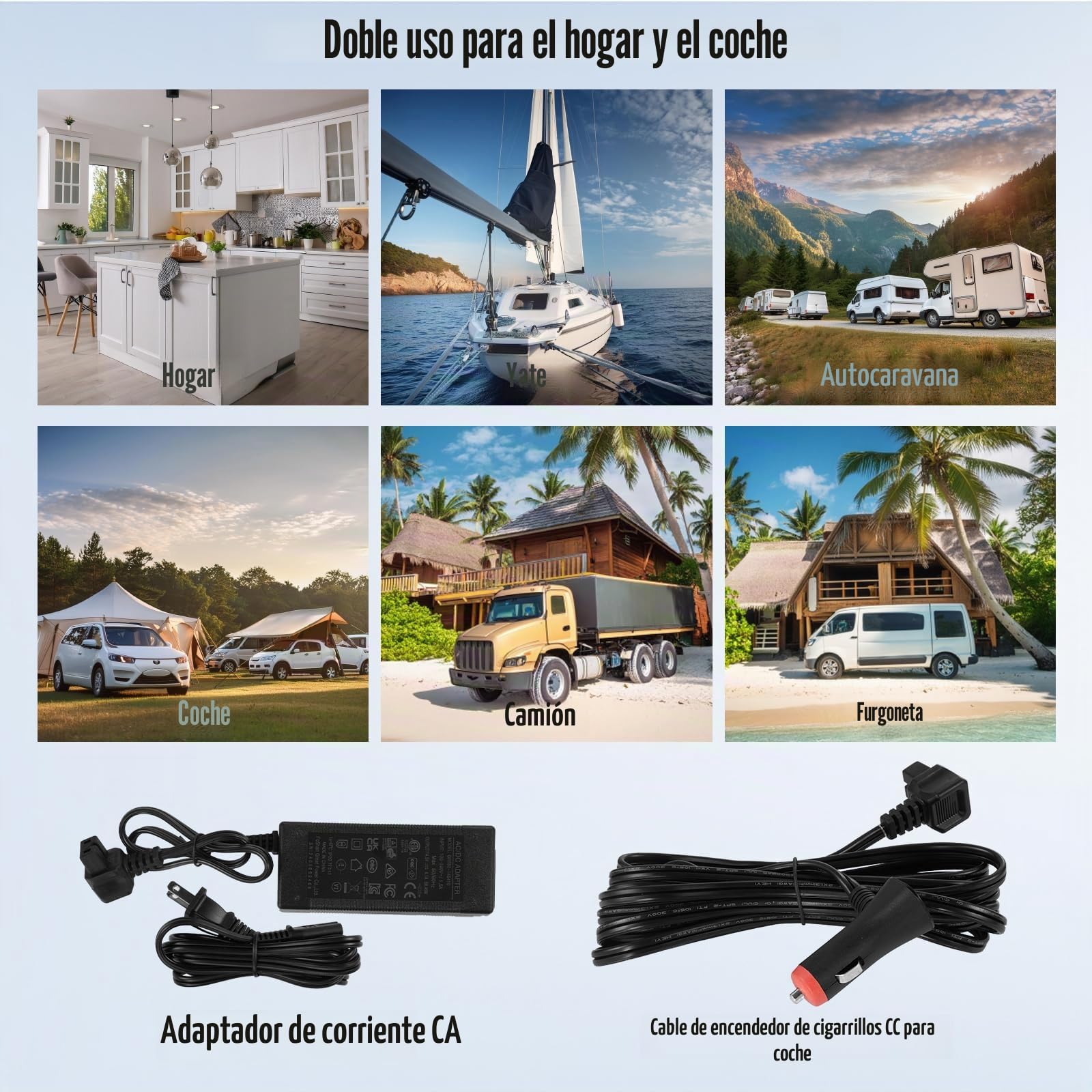 VEVOR Nevera de Compresión Portátil 37 L Mini Nevera para Coche 12/24V CC y 100-240V CA Caja Enfriadora de Zona Única Temperatura Ajustable de -20°C a 20°C para Camión Barco Casa 618 x 376 x 442 mm