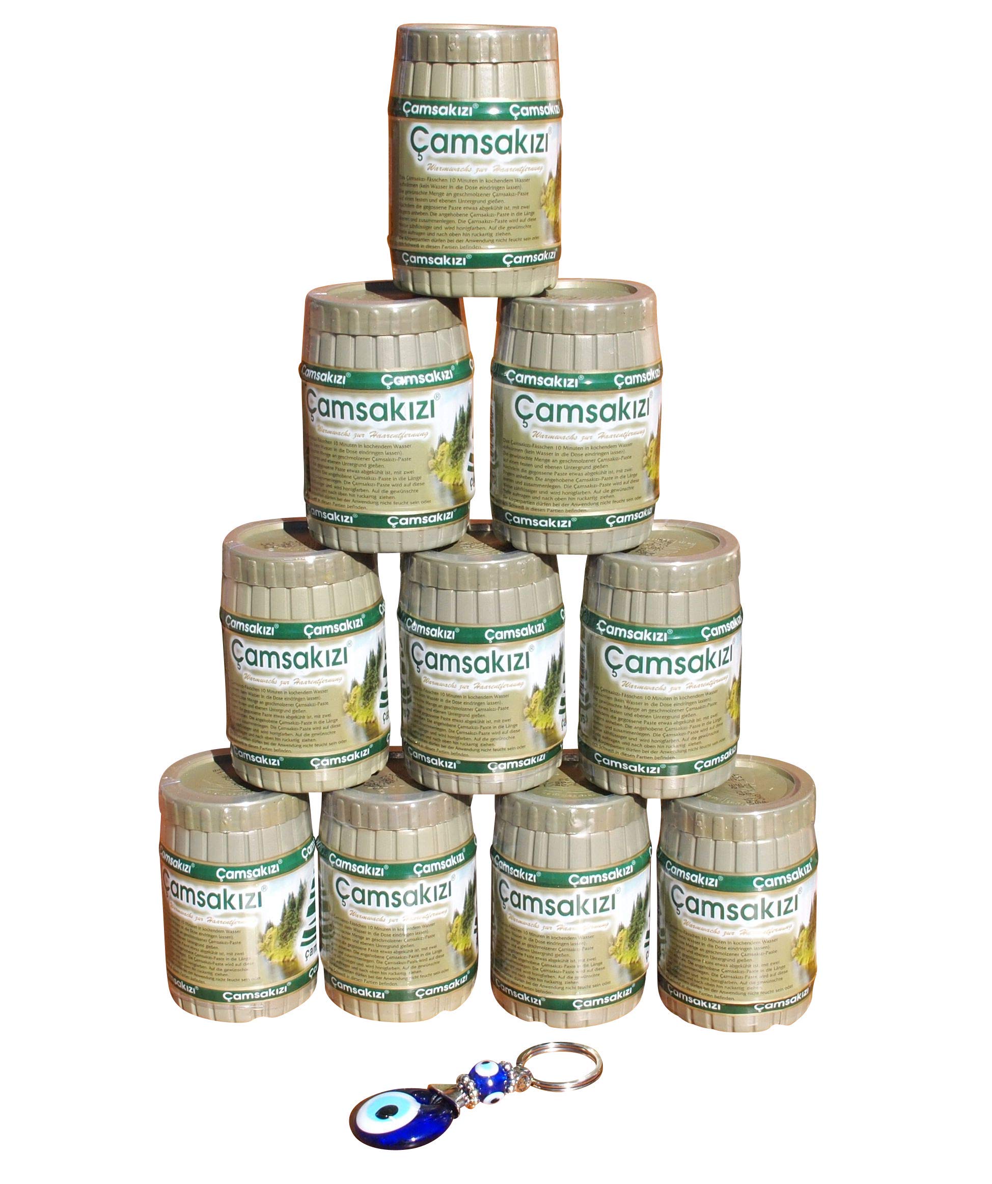 10 x 240g Camsakizi Zuckerpaste zur Enthaarung + Orient Feinkost Nazar Schlüsselanhänger GRATIS