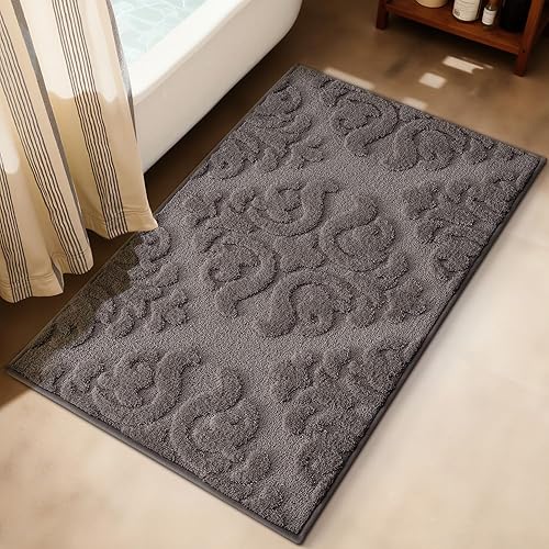 Miniatura 23 de LUMI Alfombras de baño con parte trasera de goma antideslizante, microfibra ultra suave, lavable a máquina, elegantes alfombras de baño florales