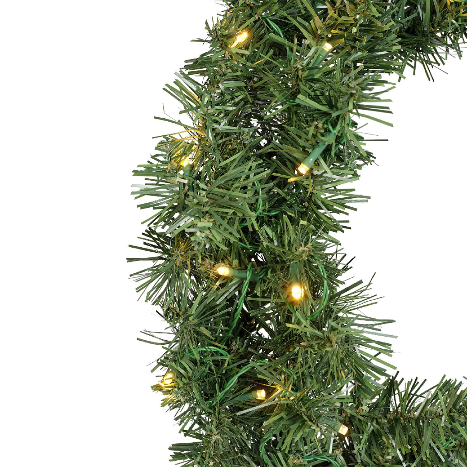 Couronne De L'Avent 40 Cm Avec 49 LED - Fonction Minuterie 6h, Piles AA, Décoration Noël Intérieur/extérieur