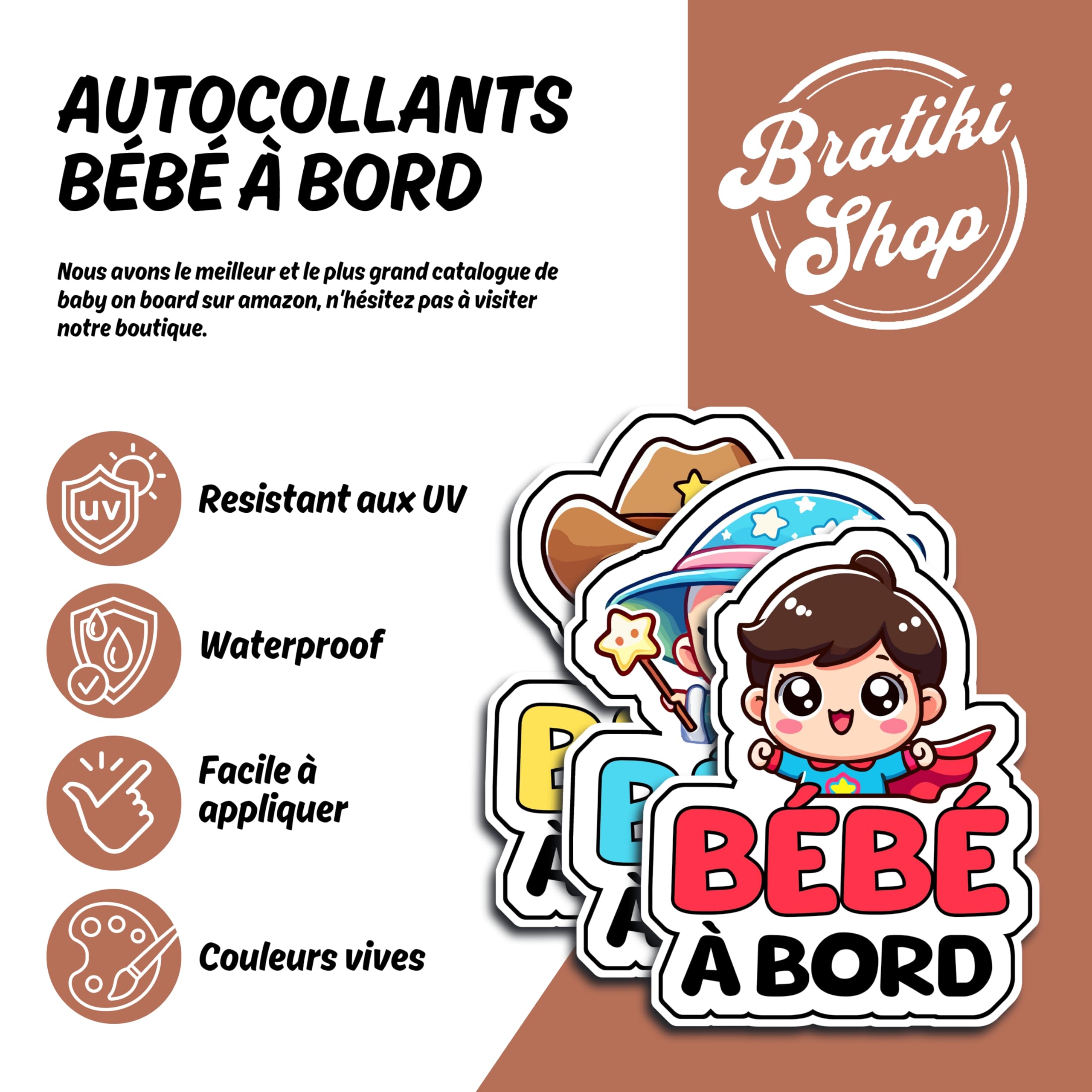 Produktbild von Baby On Board Aufkleber Auto, Baby Rockstar Aufkleber, Baby On Board