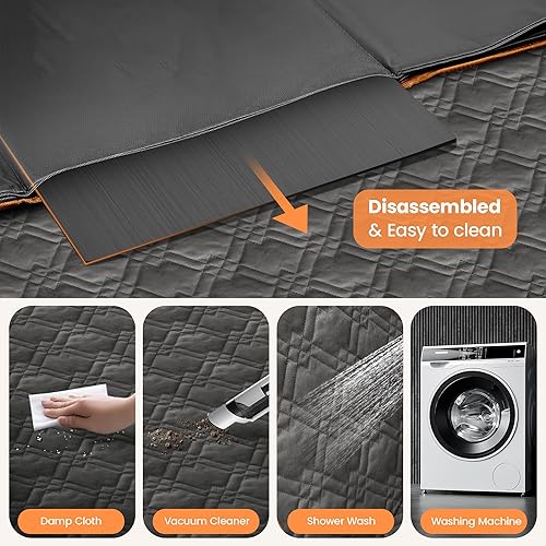 Miniatura 8 de Extensor de asiento trasero para perros, parte inferior dura, funda de asiento de perro para asiento trasero, funda de mascota para perros,