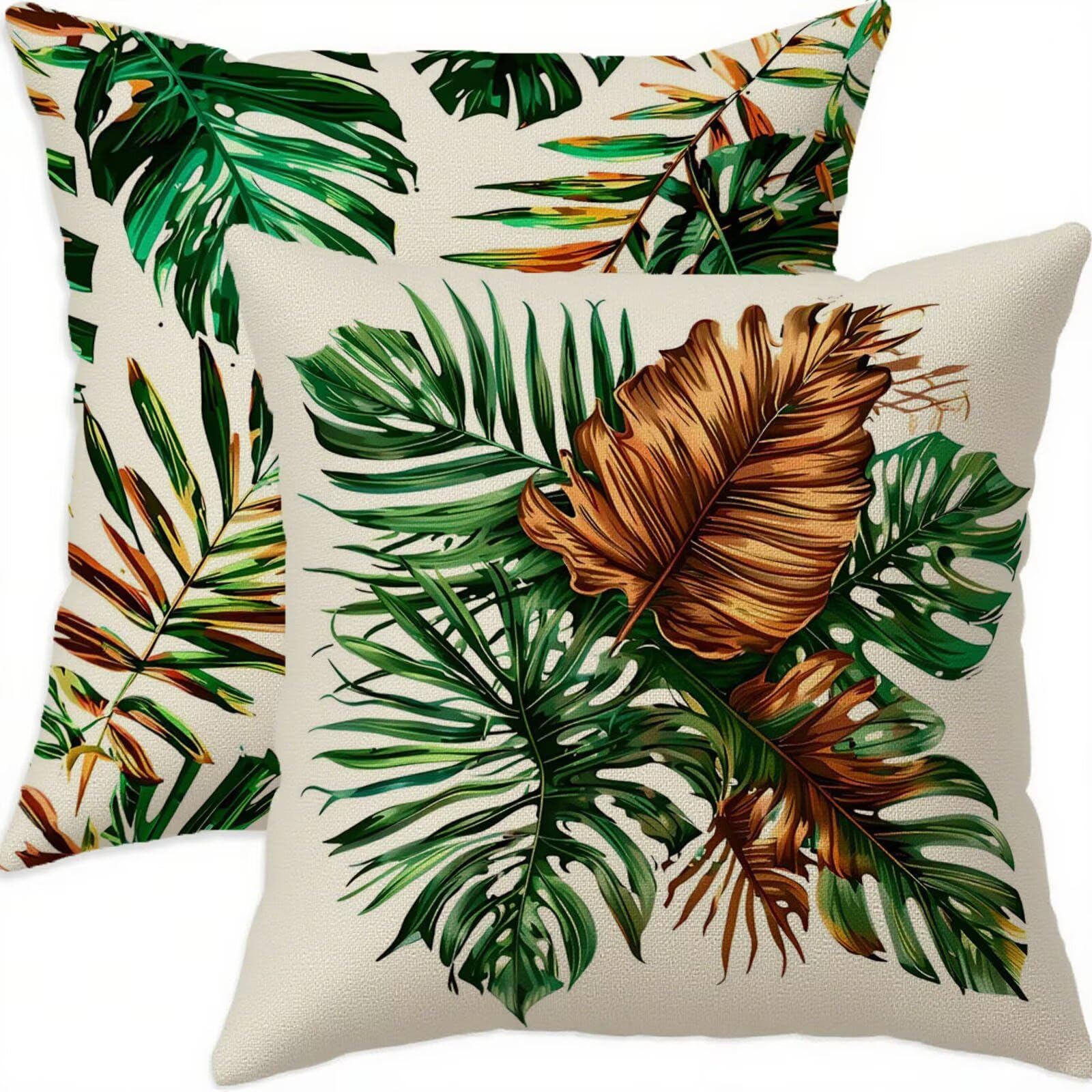 Taie oreiller 65x65cm en lin de qualité avec fermeture éclair invisible vert