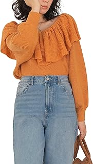 [ティティベイト] ウールブレンド ギャザーフリル襟 ニット トップス AGXN2306 レディース