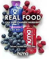 Vista 3 de Huma Chia Energy Gel, Variety 24-Pack - Stomach Friendly, Real Food Energy Gels Paquete variado