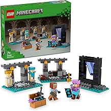 LEGO Minecraft Armory Creative Toy Making Set (203 Pieces) with 2 LEGO Minecraft Figures for Kids Ages 21252-7 and Over Who Love Adventure Games