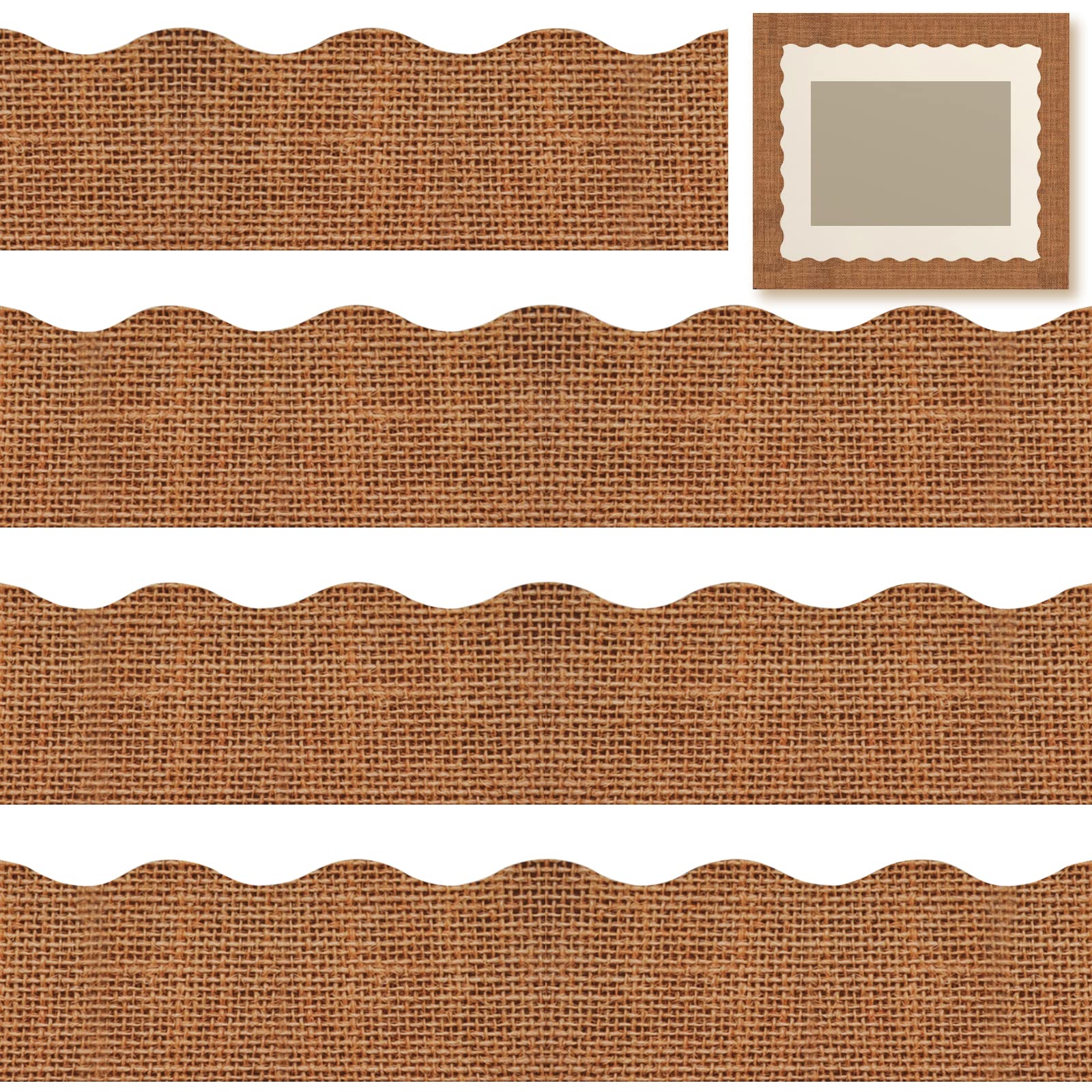 Buy KUUQA 68.9 Ft Burlap Bulletin Board Border Burlap Scalloped Border