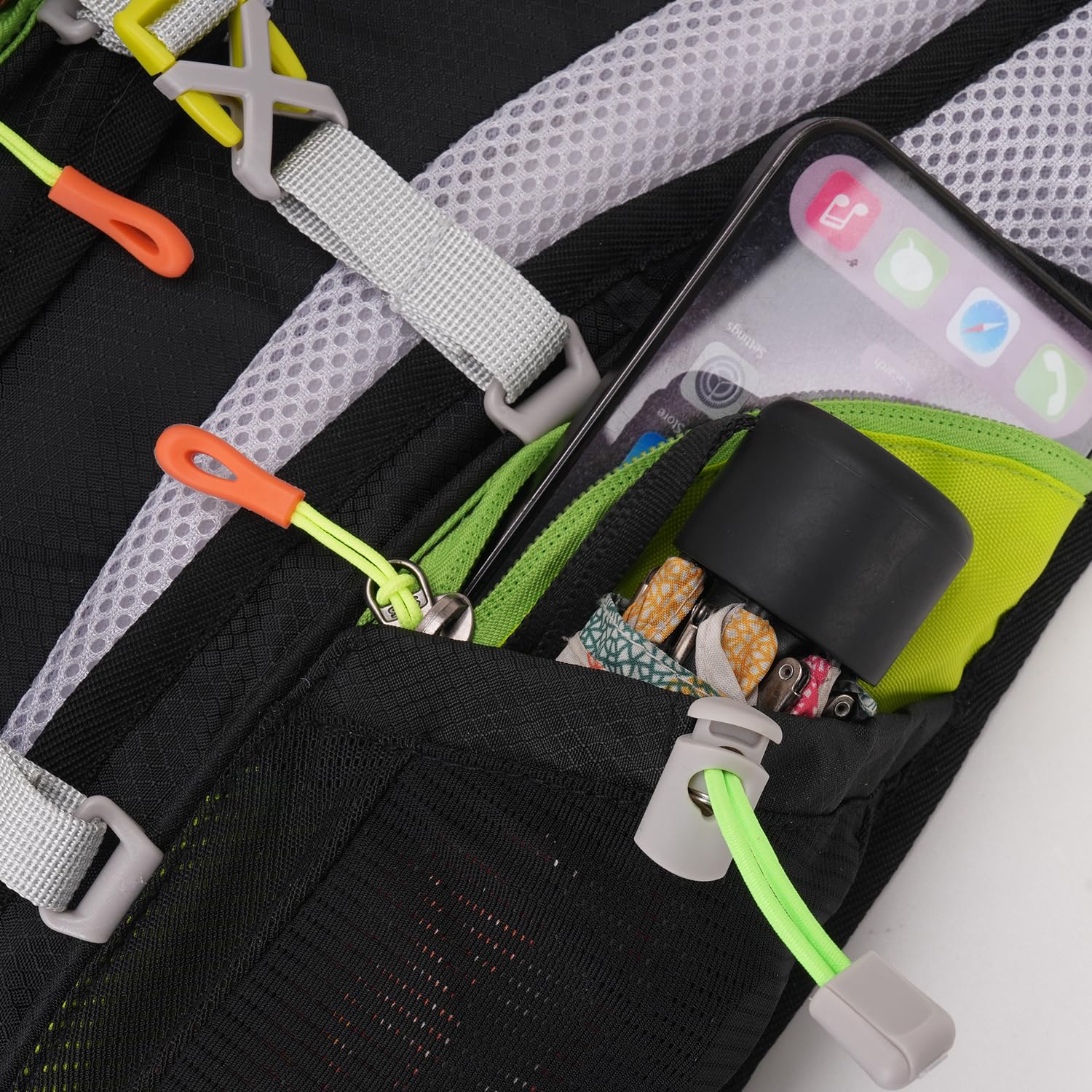 Sac à dos d'hydratation avec poche d'hydratation, ultra léger, sac à dos de course, avec poche à eau, 2 l, sans BPA, sac à dos avec poche à eau et réflecteurs