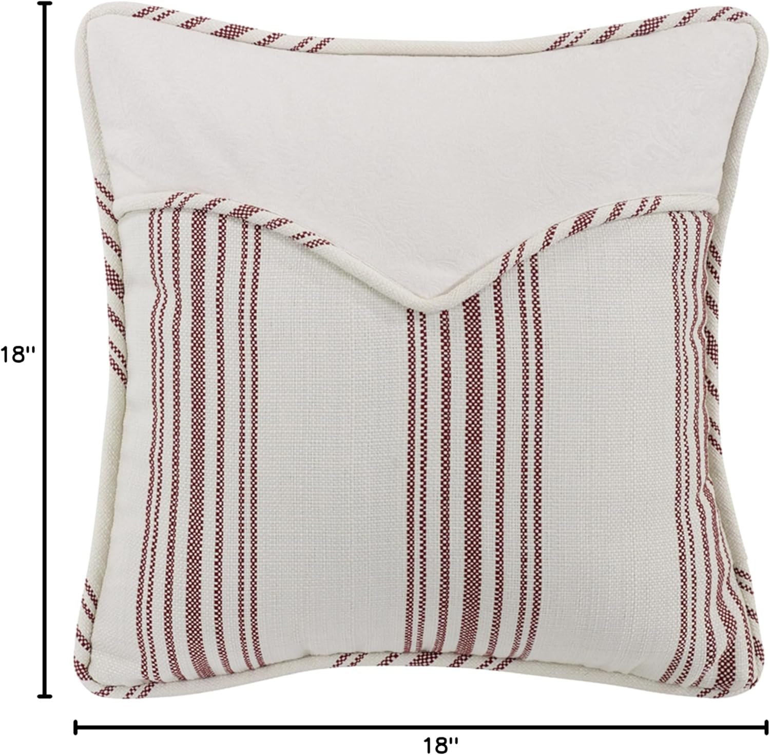 H HIEND ACCENTS Red Stripe Envelope Pillow, 18"x18"