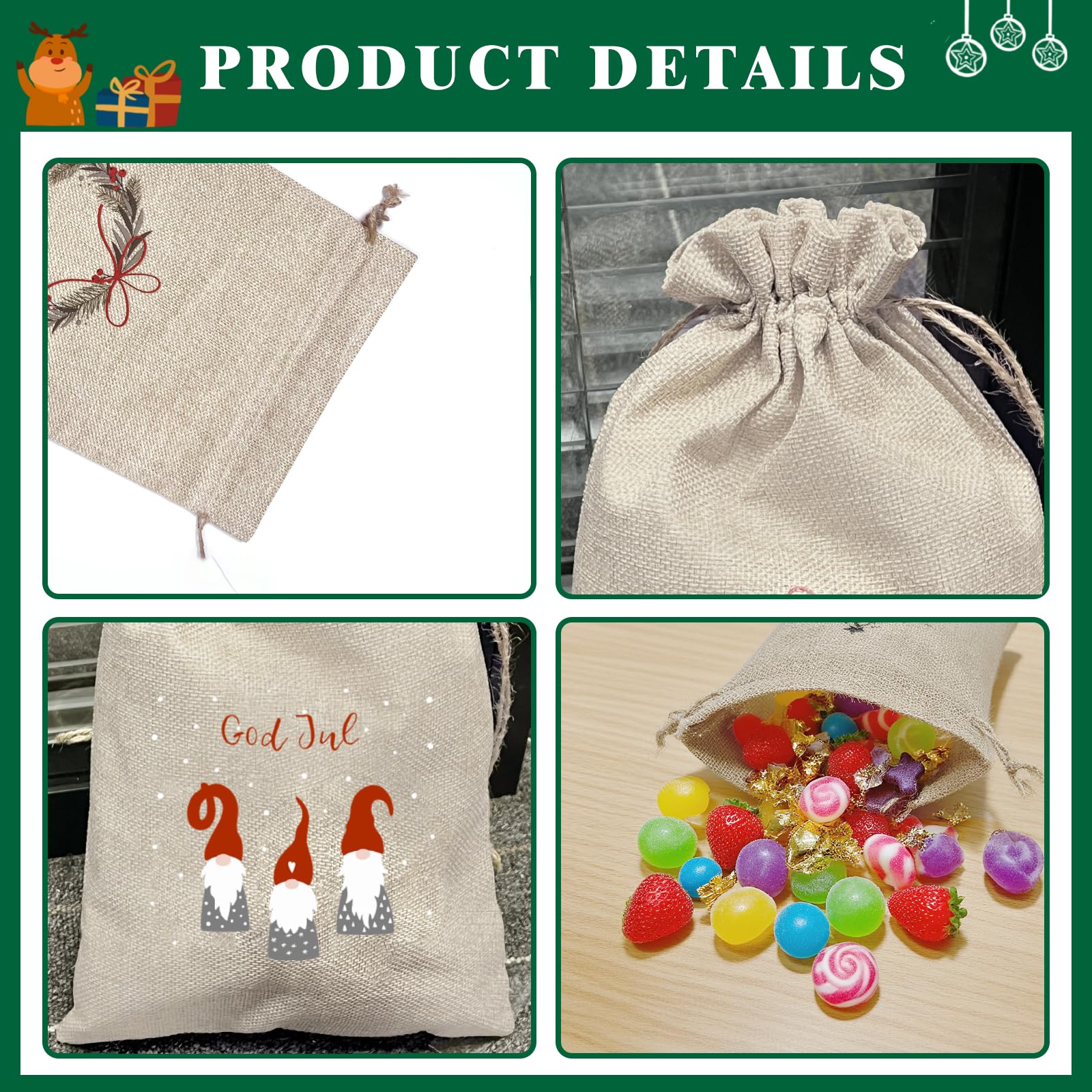 Sacs Cadeaux De Noël Avec Cordon De Serrage, Sacs Cadeaux De Noël En Tissu Velours, Sacs Cadeaux De Noël Pour Bonbons Chocolat