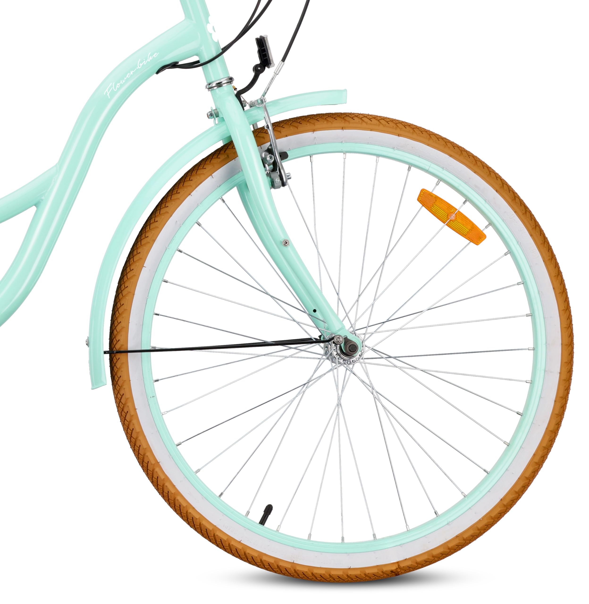 sun baby FLOWER BIKE RETRO – bicicletta donna 26 pollici, Shimano 7 velocità, portapacchi, cavalletto, parafanghi, copricatena, city bike retrò