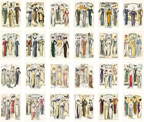 Miniatura 8 de PIXILUV Postales vintage (24 piezas de 4 x 6 pulgadas cada una) increíbles mujeres mágicas con destellos y mariposas, postales vintage, tarjetas de