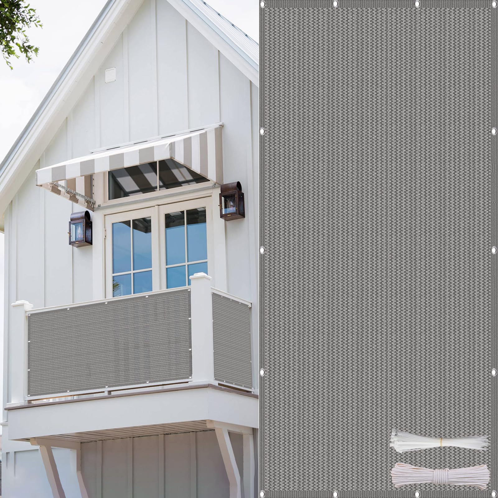 Brise-Vue pour Balcon et Patio avec Attaches de Câble