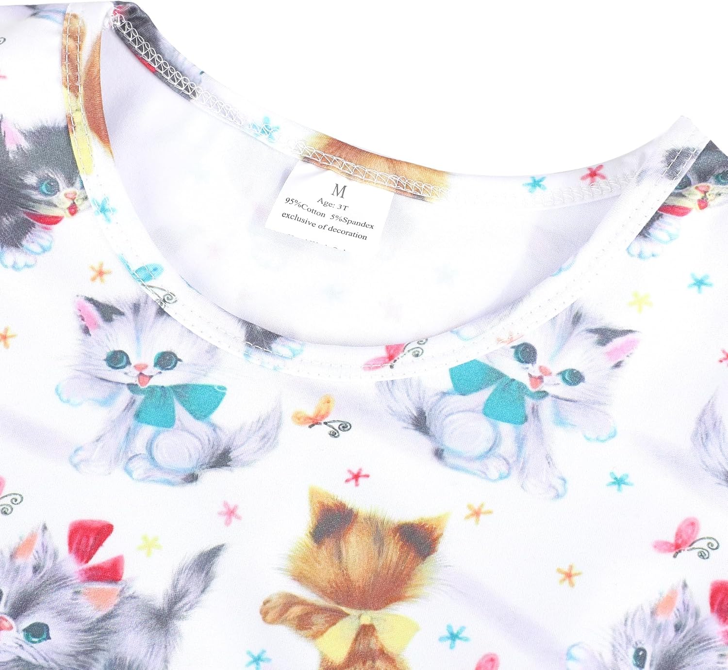 Toddler Girl Casual Dress Bow Print Ruffle Bottom Casual Dress Summer Clothes 2-8Y - Image 3