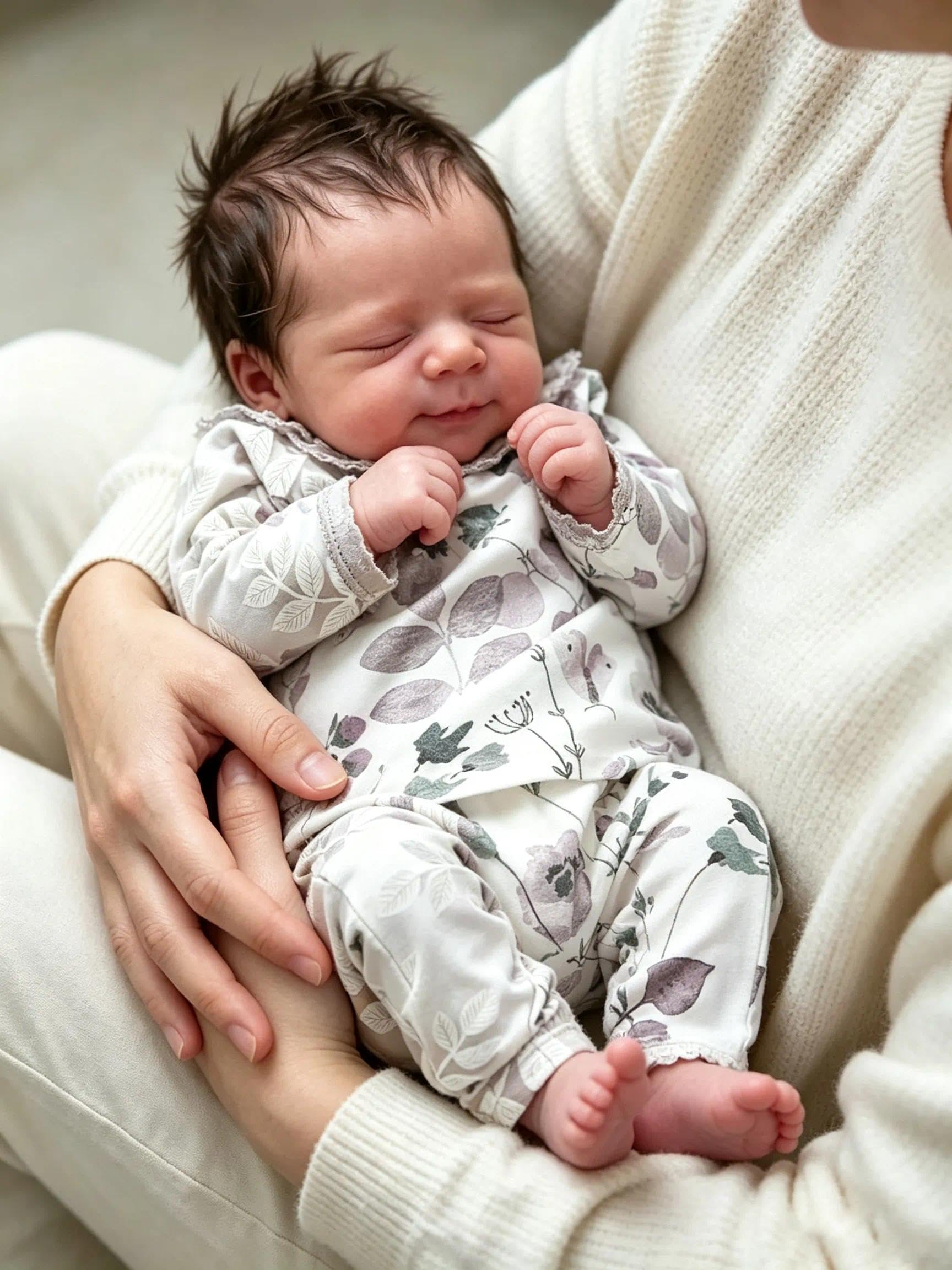 Zero pam Schlafend Reborn Baby Junge, 48 cm Reborn Baby Vollvinyl Lebensecht Junge Augen Geschlossen, Realistisch Newborn Babys Puppe Mit Haaren, lebensechte Neugeborenen Puppe ab 2 Jahre