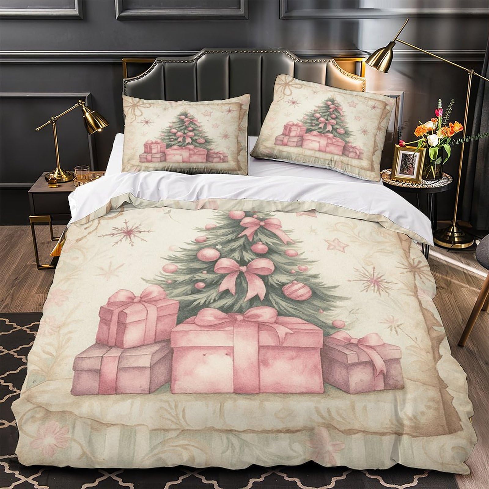 Housse de couette sapins de Noël confort 3D super king