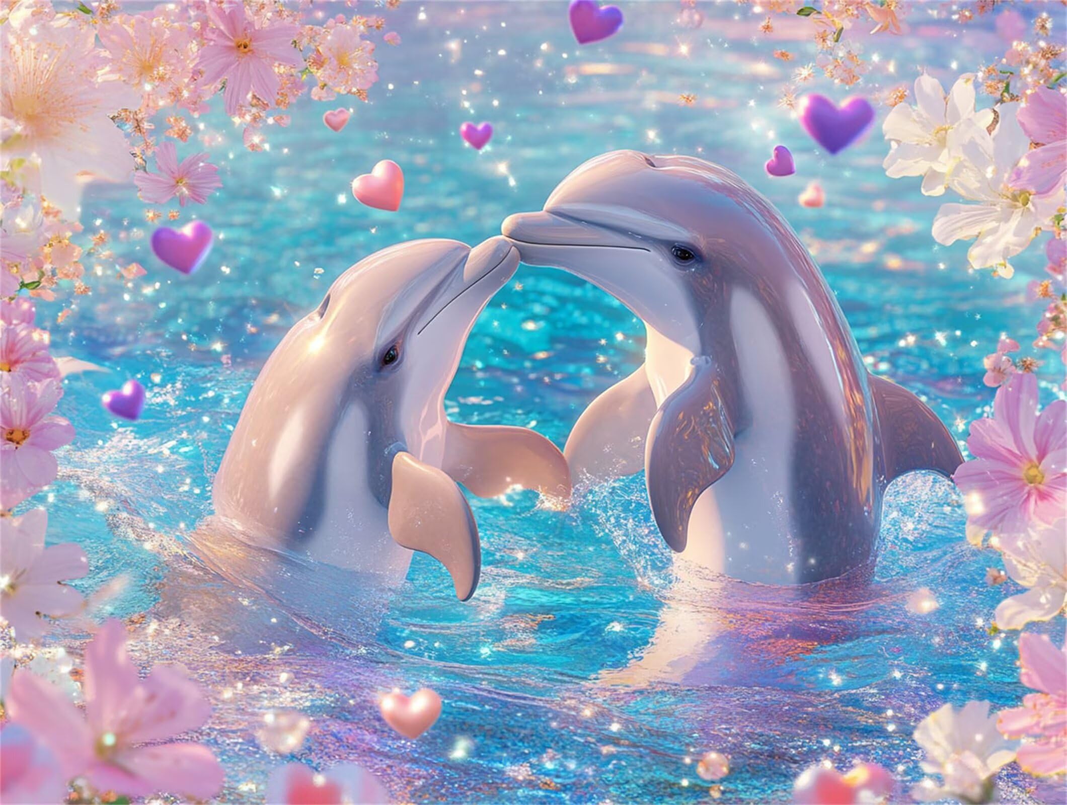 Diamond Painting Delphin, 5D Diamond Painting Erwachsene 70x90cm qw1-599