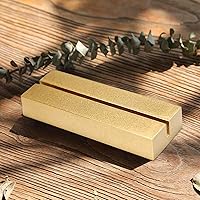 Vista 3 de Porta tarjetas de mesa doradas, 4 unidades, soporte de exhibición para soporte de letrero acrílico, base de soporte para tarjetas de boda, fiesta