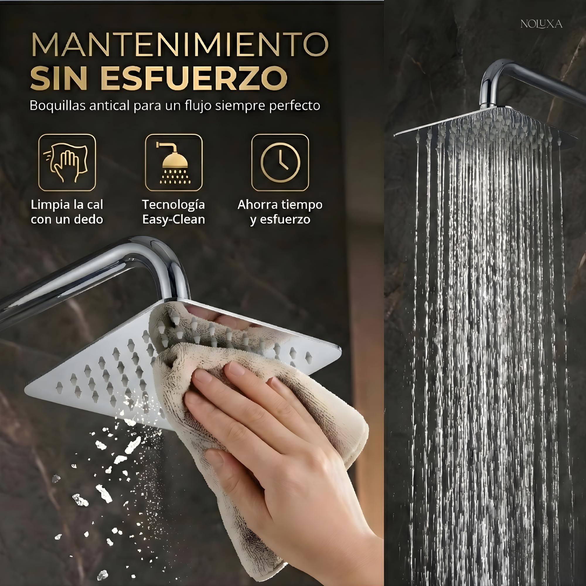 IMEX - Soffione Doccia Effetto Pioggia 30x30cm Cromato | Soffione Quadrato Slim e Anticalcare per Colonna Doccia | Realizzato in Acciaio Inox S.304 | Ricambio Originale IMEX