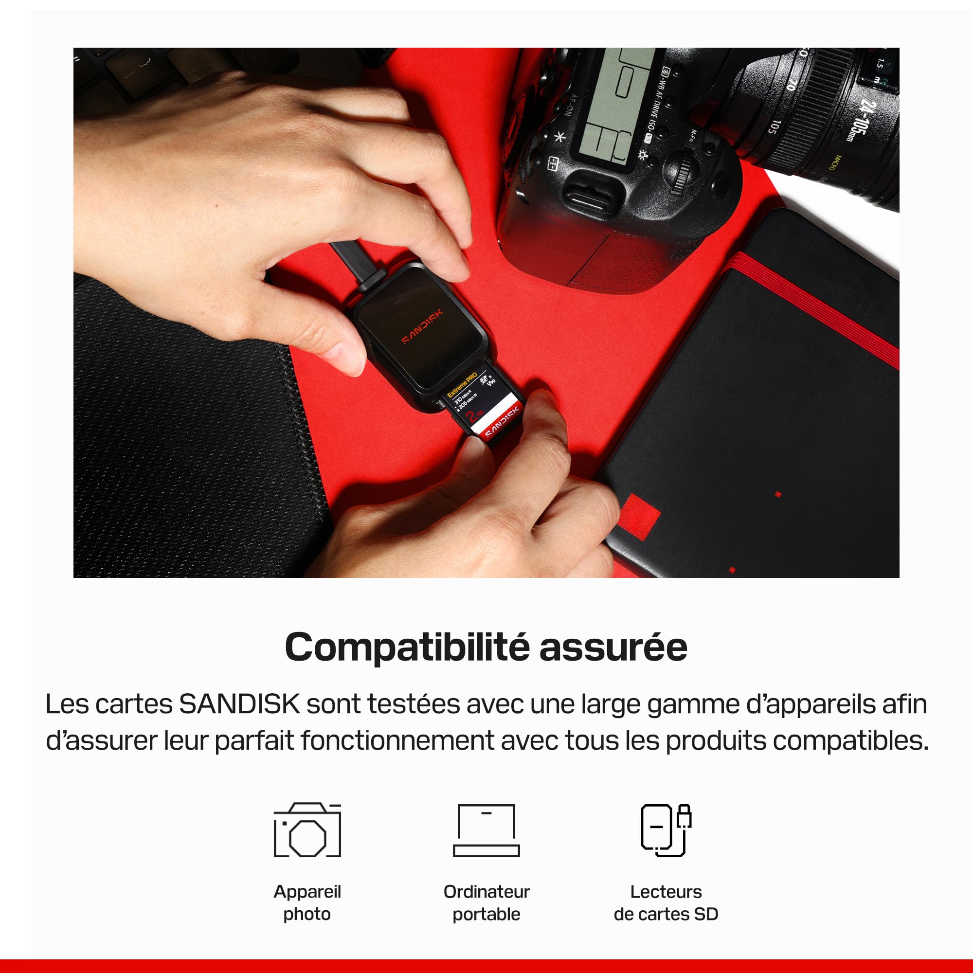 SANDISK Extreme Pro UHS-II V90 Carte SD de 256 Go (Vitesses de Lecture Jusqu’à 310 Mo/s, Vitesses d’écriture Jusqu’à 304 Mo/s, Compatible avec Les appareils Photo Reflex numériques et Hybrides)