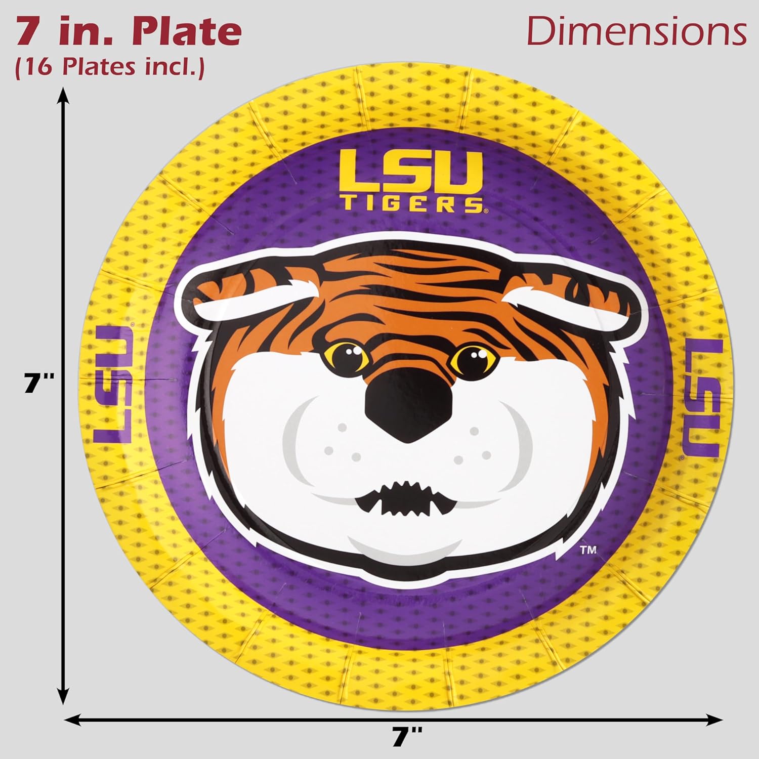 Havercamp LSU Tailgate Party Supplies (for 16 Guests). Features Mike the Tiger in 16 ea. LSU Paper Plates and Napkins. Officially Licensed by LSU! (Pack of 2)