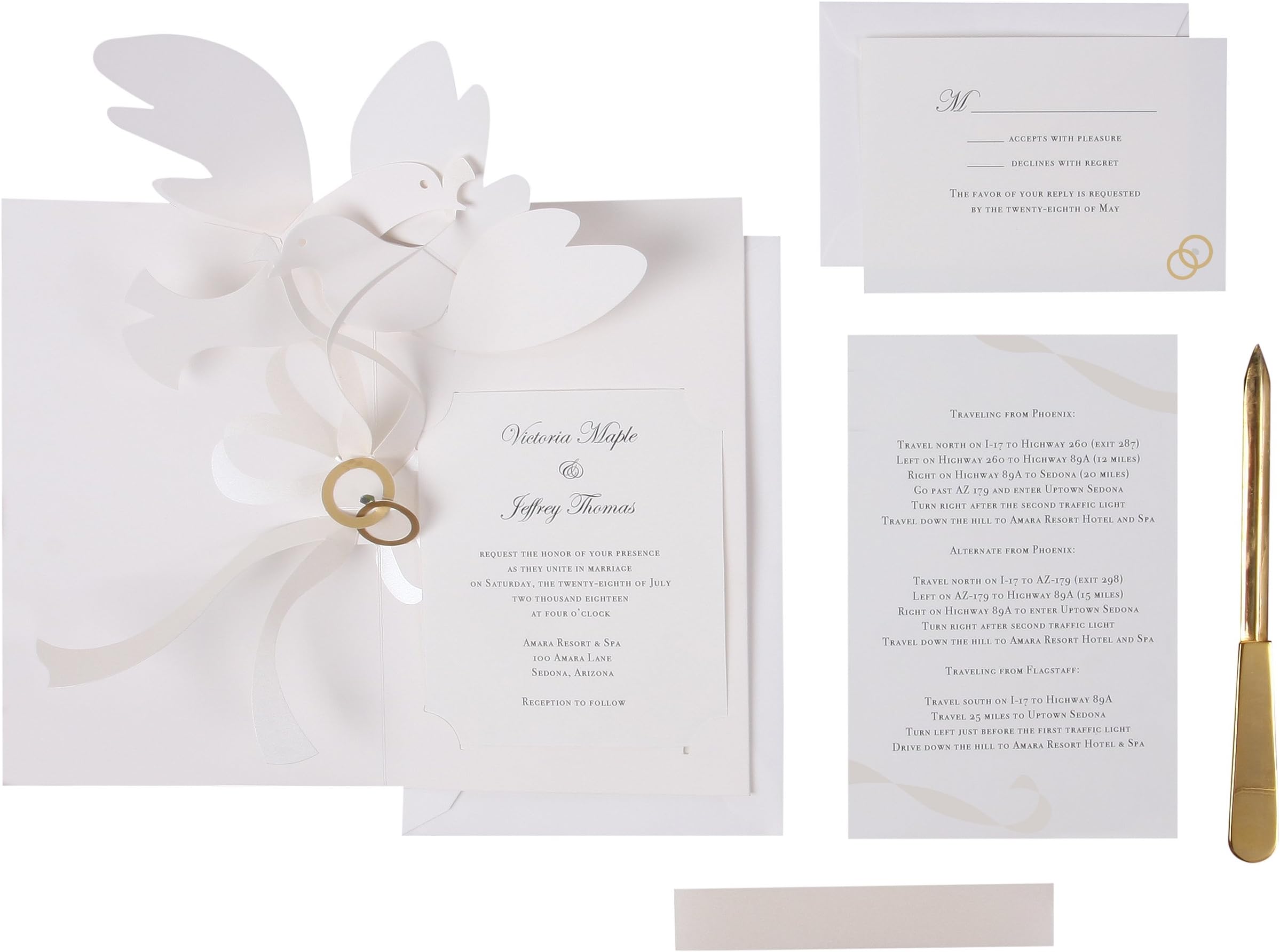 UWP LUXE Sabuda Wedding Invitation, White