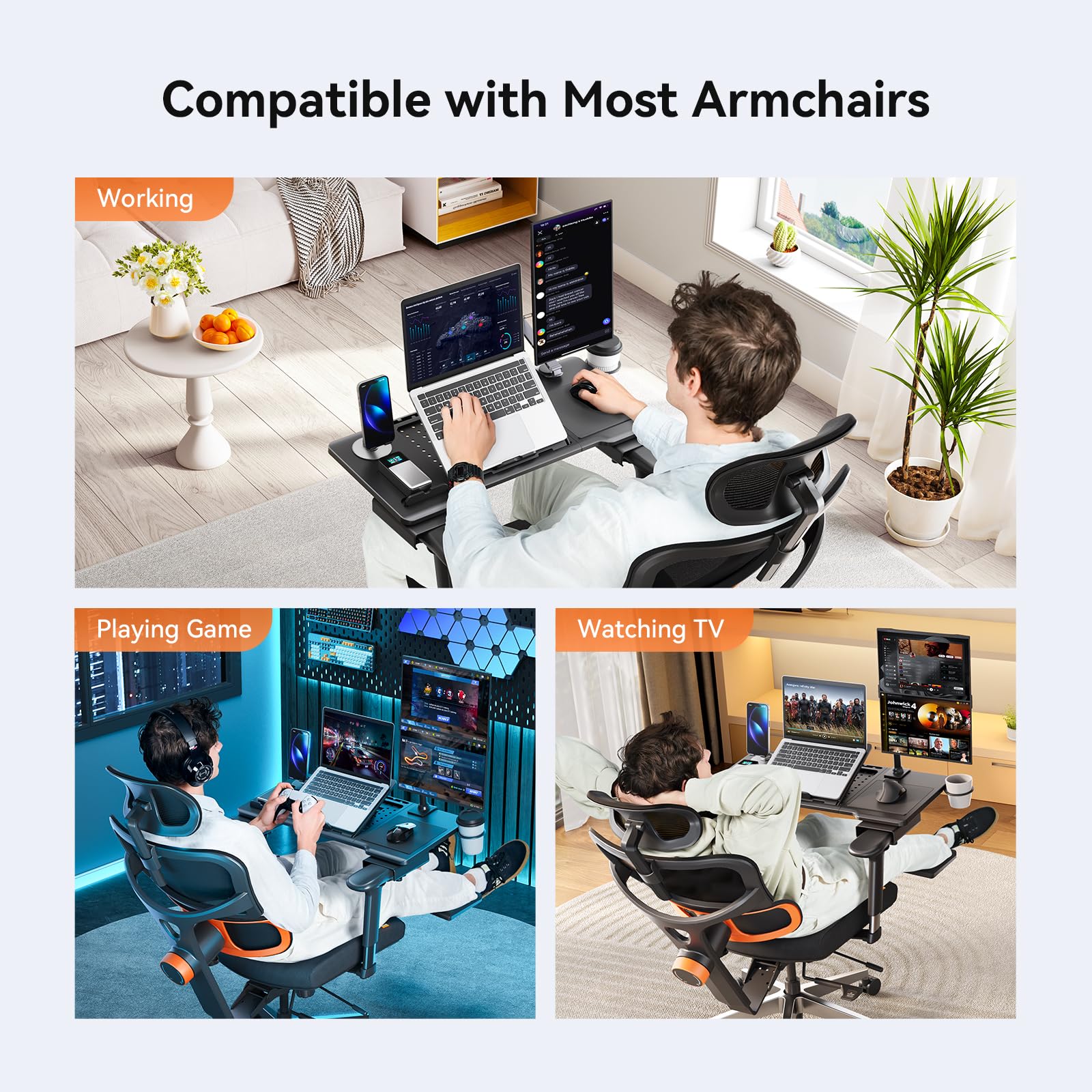 Newtral Laptop Table Desk Tray, Portable & Space-Saving Laptop Stand for Working, Gaming, Reading, Writing, and Eating