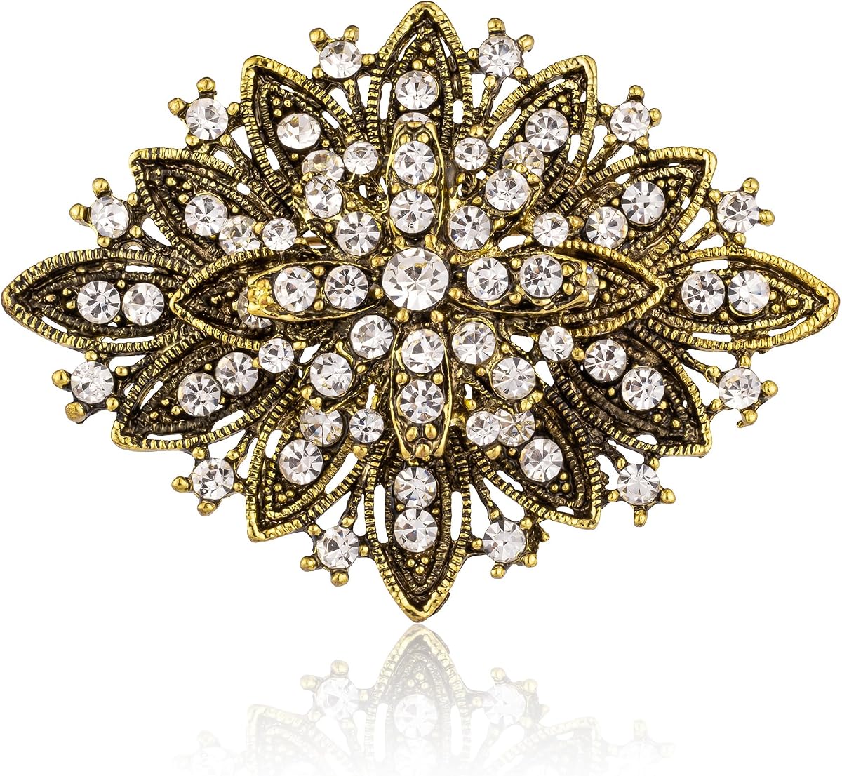 Pin de broche vintage Art Deco Crystal Rhinestone para mujer