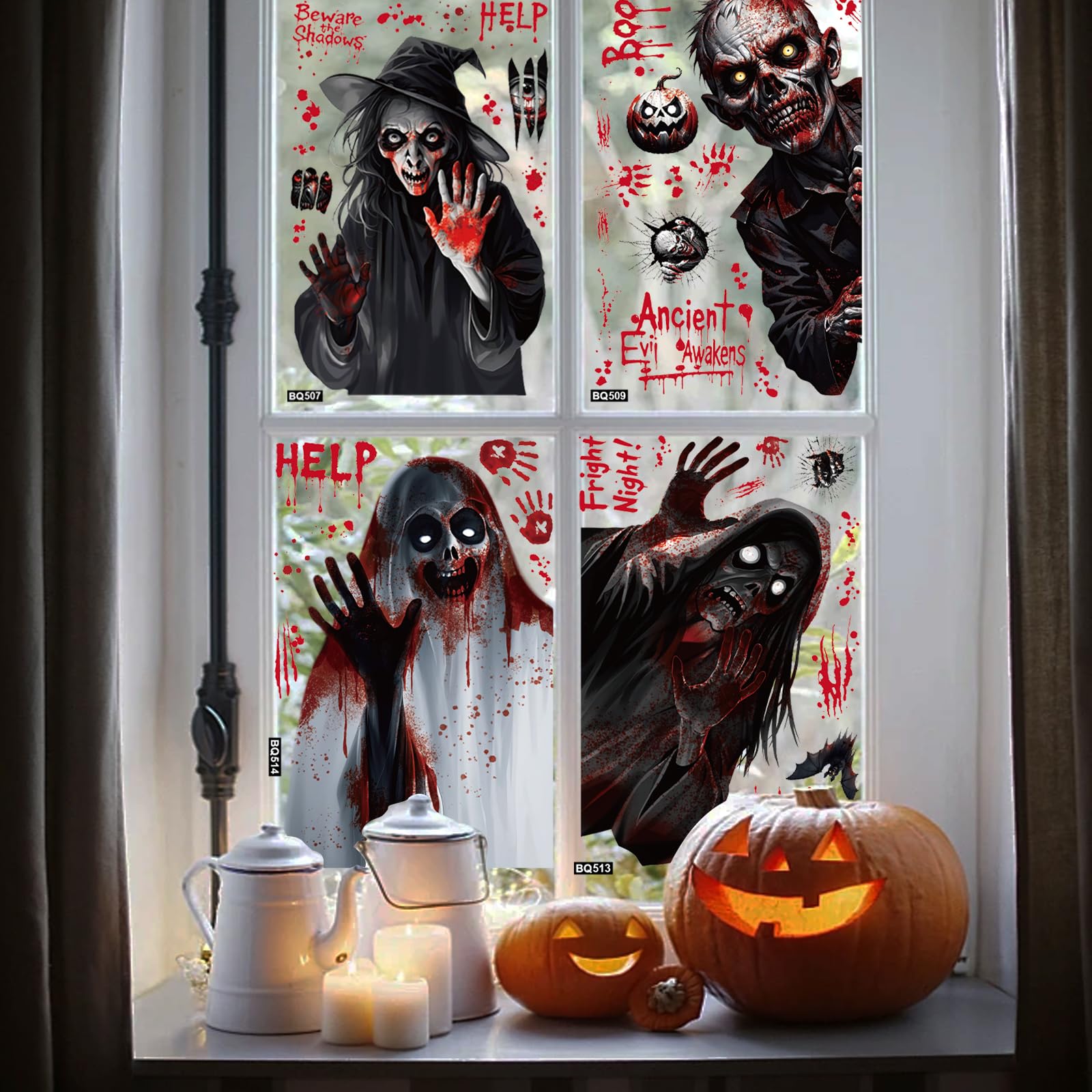 SGZIOO 2 Stück Halloween Deko Fenster, Halloween Fensterbilder 120 * 80cm, Geister Halloween Fensterdeko, Gruselig Mädchen und Junge Geister, Outdoor, Innen, Garten Deko, Garten Vorhang, Geisterpaar SGZIOO 2 Stück Halloween Deko Fenster, Halloween Fensterbilder 120 * 80cm, Geister Halloween Fensterdeko, Gruselig Mädchen und Junge Geister, Outdoor, Innen, Garten Deko, Garten Vorhang, Geisterpaar