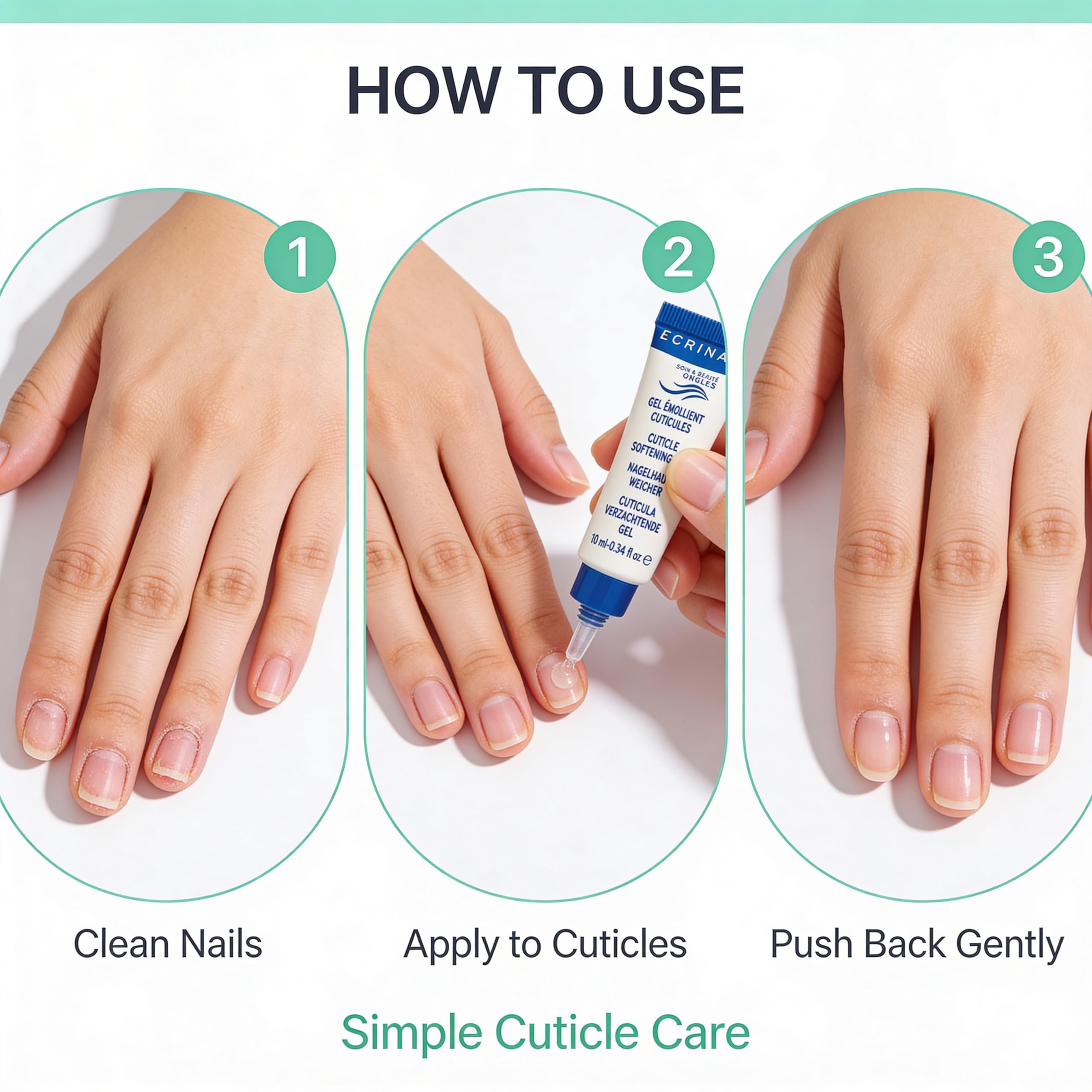 Ecrinal Gel Emollient Cuticules aux AHA, 10ml