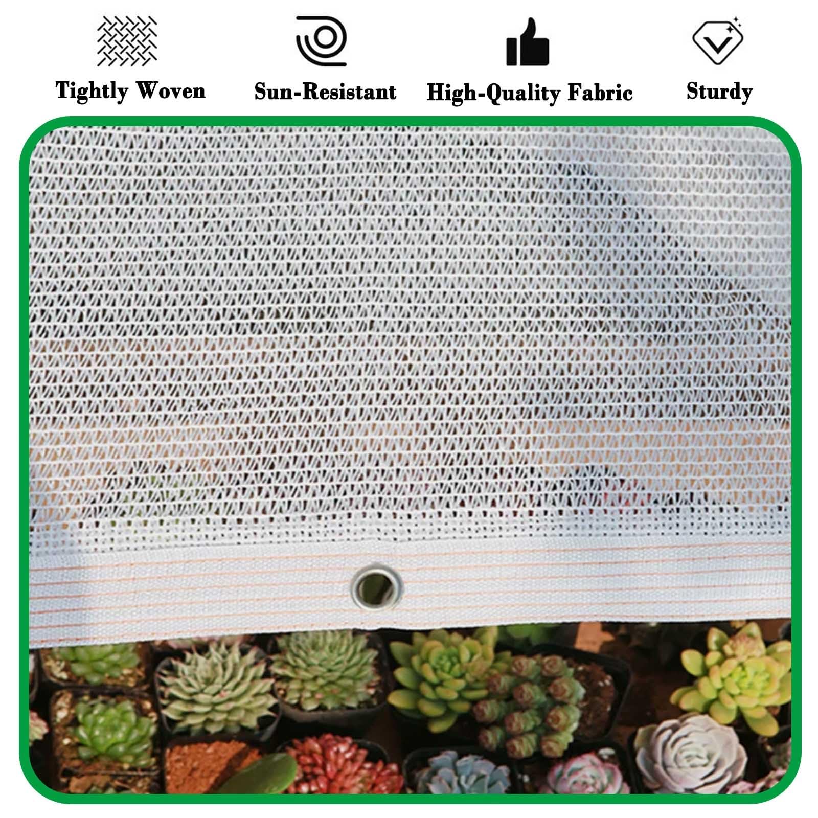 55% Malla De Sombreo Blanca,Malla De Sombreo con Ojales,Toldo Rectangular,Malla Sombra Exterior,Malla Ocultacion para Jardín, Plantas, Invernadero, Huerto, Gallinero, Caseta, Patio | 10x11m