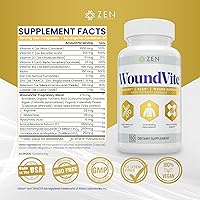 Vista 3 de Zen Nutrients WoundVite - Soporte para antes y poscirugía, cuidado de cicatrices y heridas, tratamiento de cicatrices, cirugía plástica y general