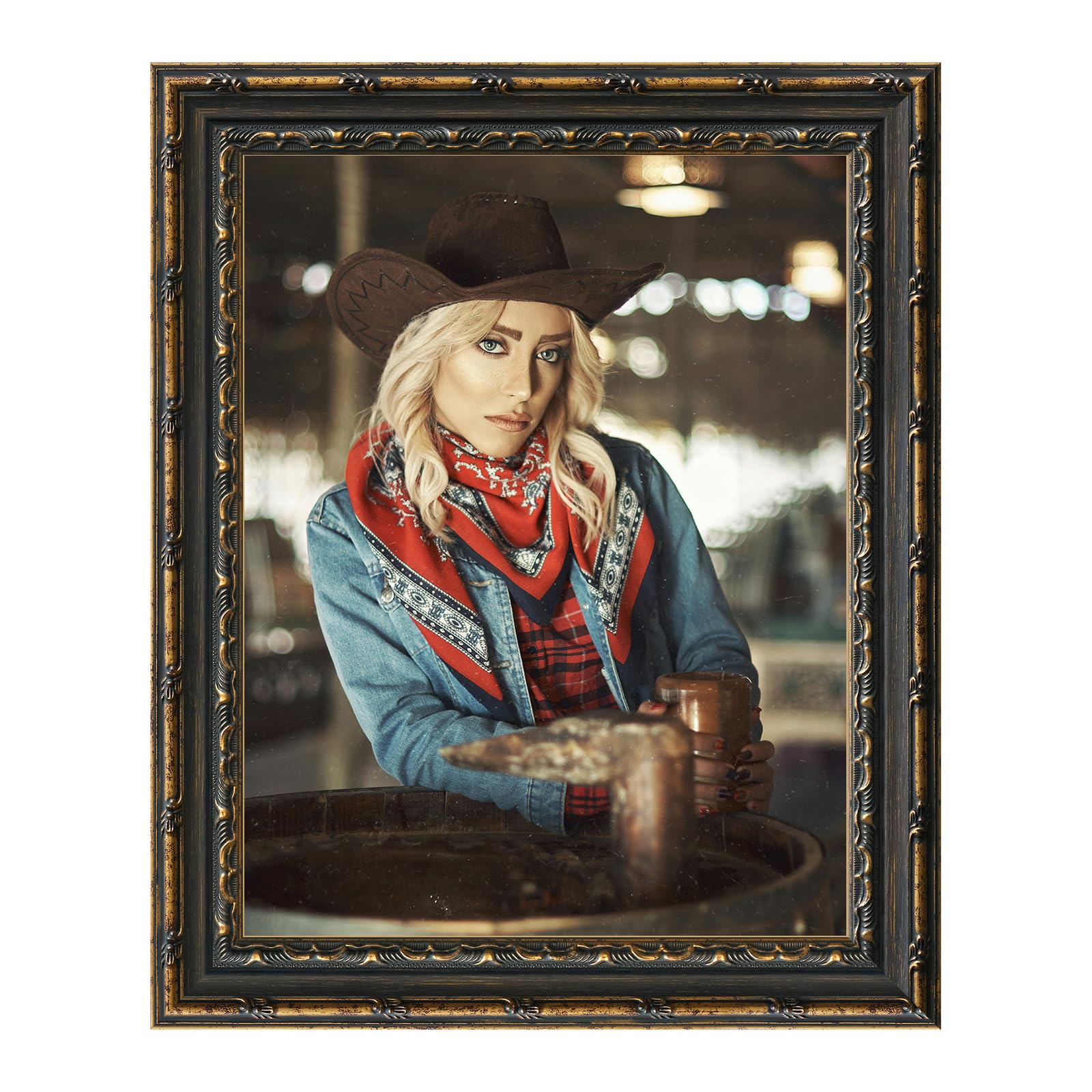 FOLKOR A4 Vintage Baroque Photo Frame Wall Mount Tabletop